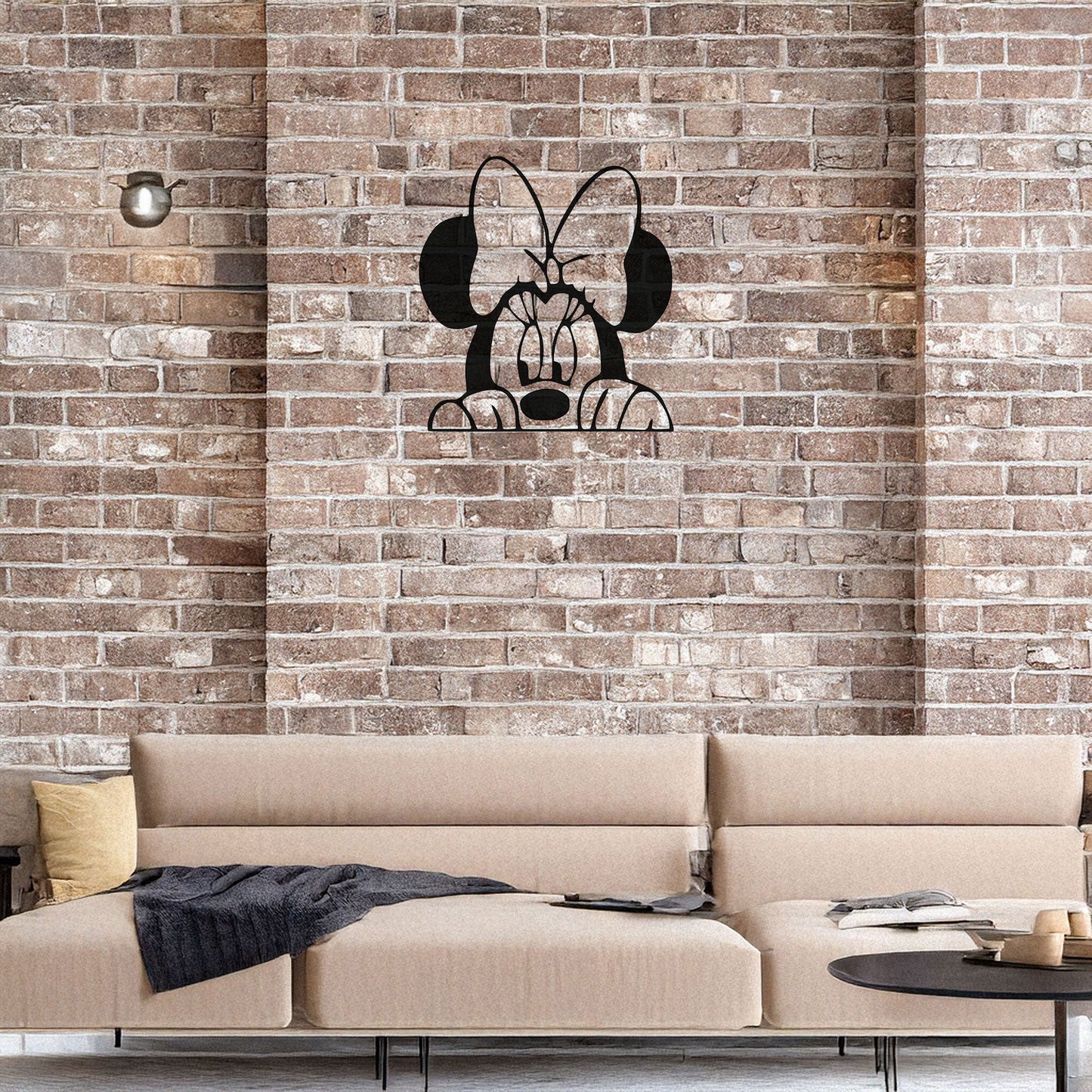 Minnie Mouse Laser Cut Metal Wall Art - Black Metal Decor for Disney Lovers - Perfect Gift for Kids’ Rooms in 3 Sizes