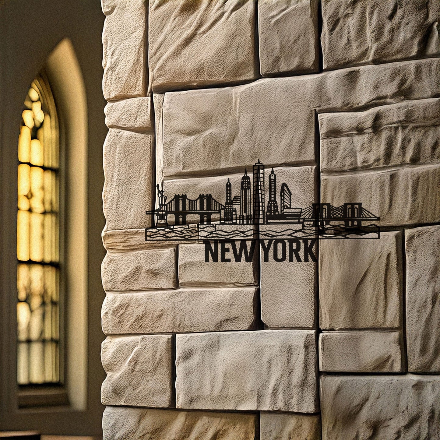 New York City Skyline Laser Cut Metal Wall Decor, Black Metal Art, Modern Cityscape, Wall Art Gift, Home Office Decor, 3 Sizes Available