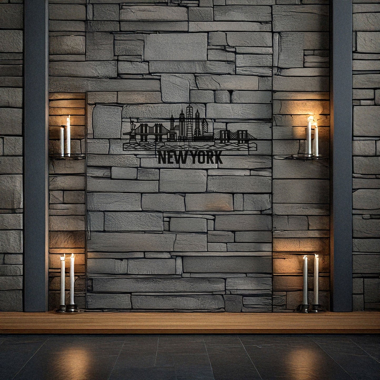 New York City Skyline Laser Cut Metal Wall Decor, Black Metal Art, Modern Cityscape, Wall Art Gift, Home Office Decor, 3 Sizes Available