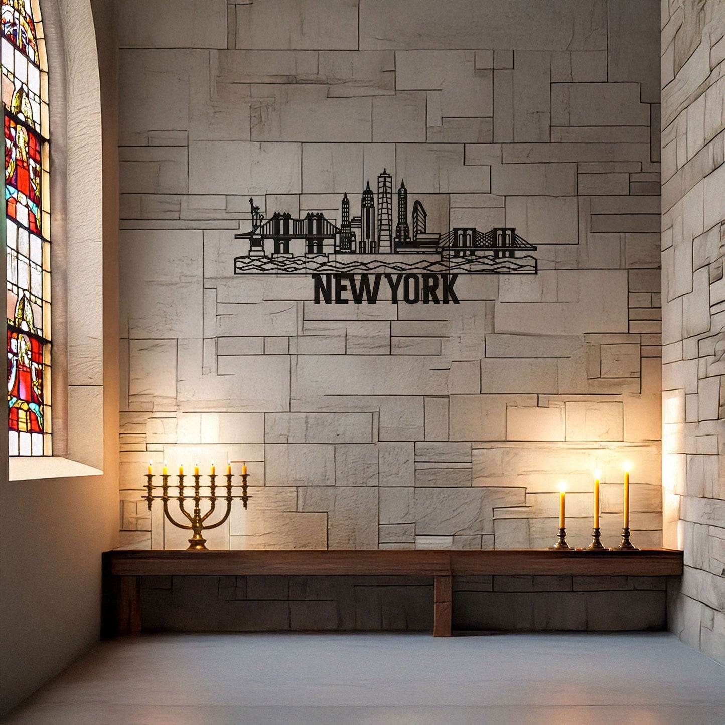 New York City Skyline Laser Cut Metal Wall Decor, Black Metal Art, Modern Cityscape, Wall Art Gift, Home Office Decor, 3 Sizes Available