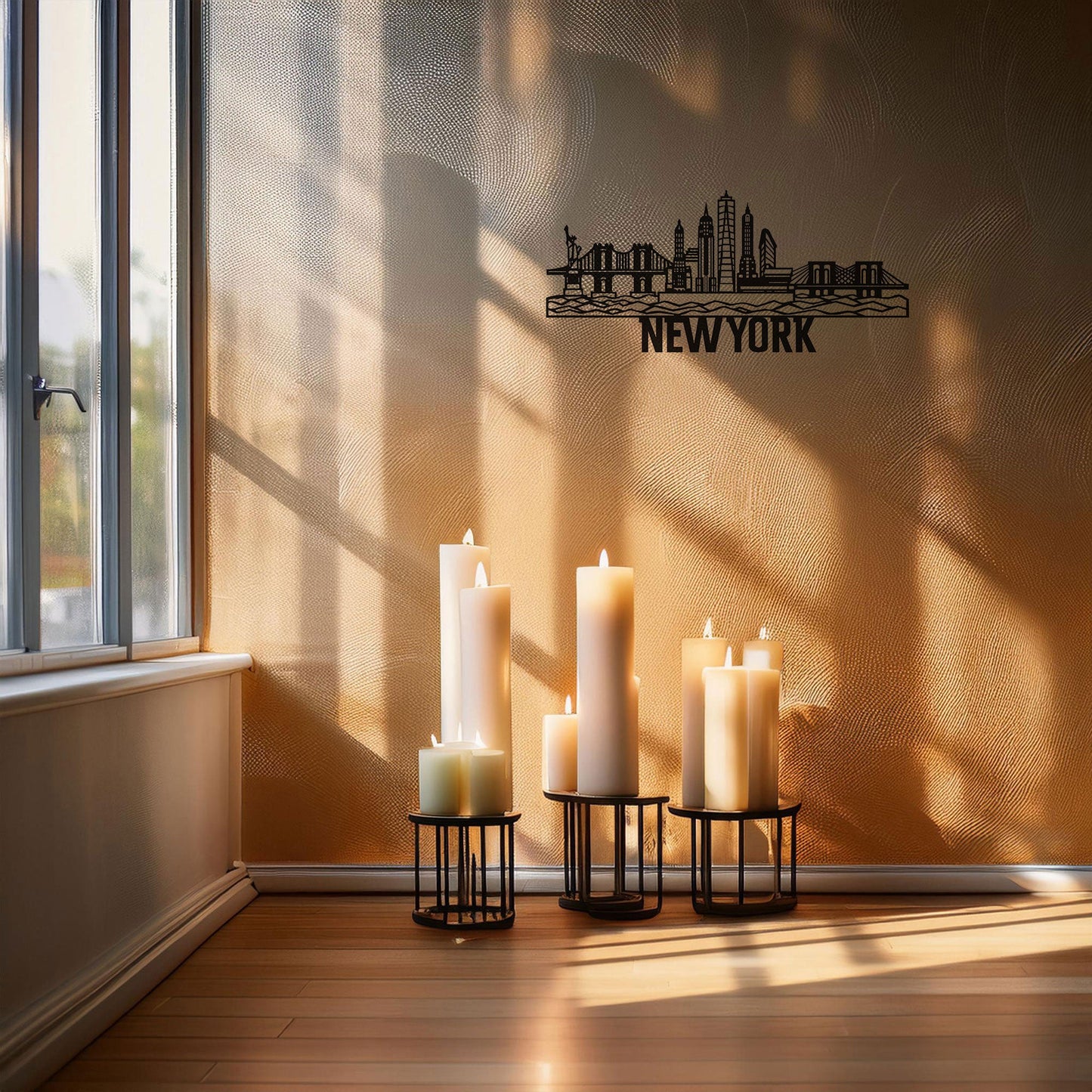 New York City Skyline Laser Cut Metal Wall Decor, Black Metal Art, Modern Cityscape, Wall Art Gift, Home Office Decor, 3 Sizes Available