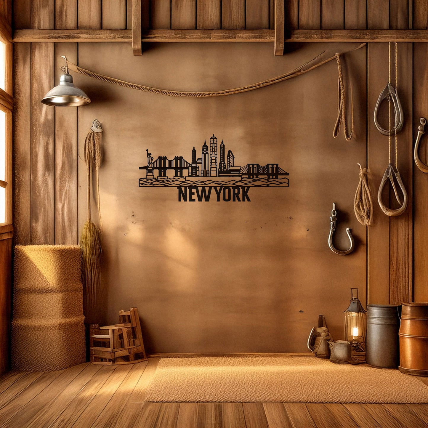 New York City Skyline Laser Cut Metal Wall Decor, Black Metal Art, Modern Cityscape, Wall Art Gift, Home Office Decor, 3 Sizes Available
