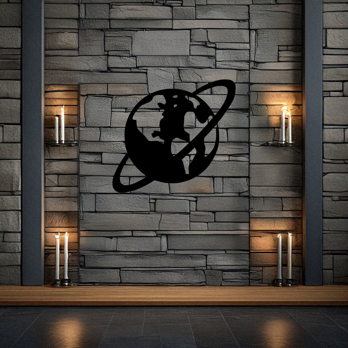 Saturn Laser Cut Metal Wall Art - Black Planet Design, 3 Size Options, Space Themed Home Decor, Gift for Astronomy Lovers