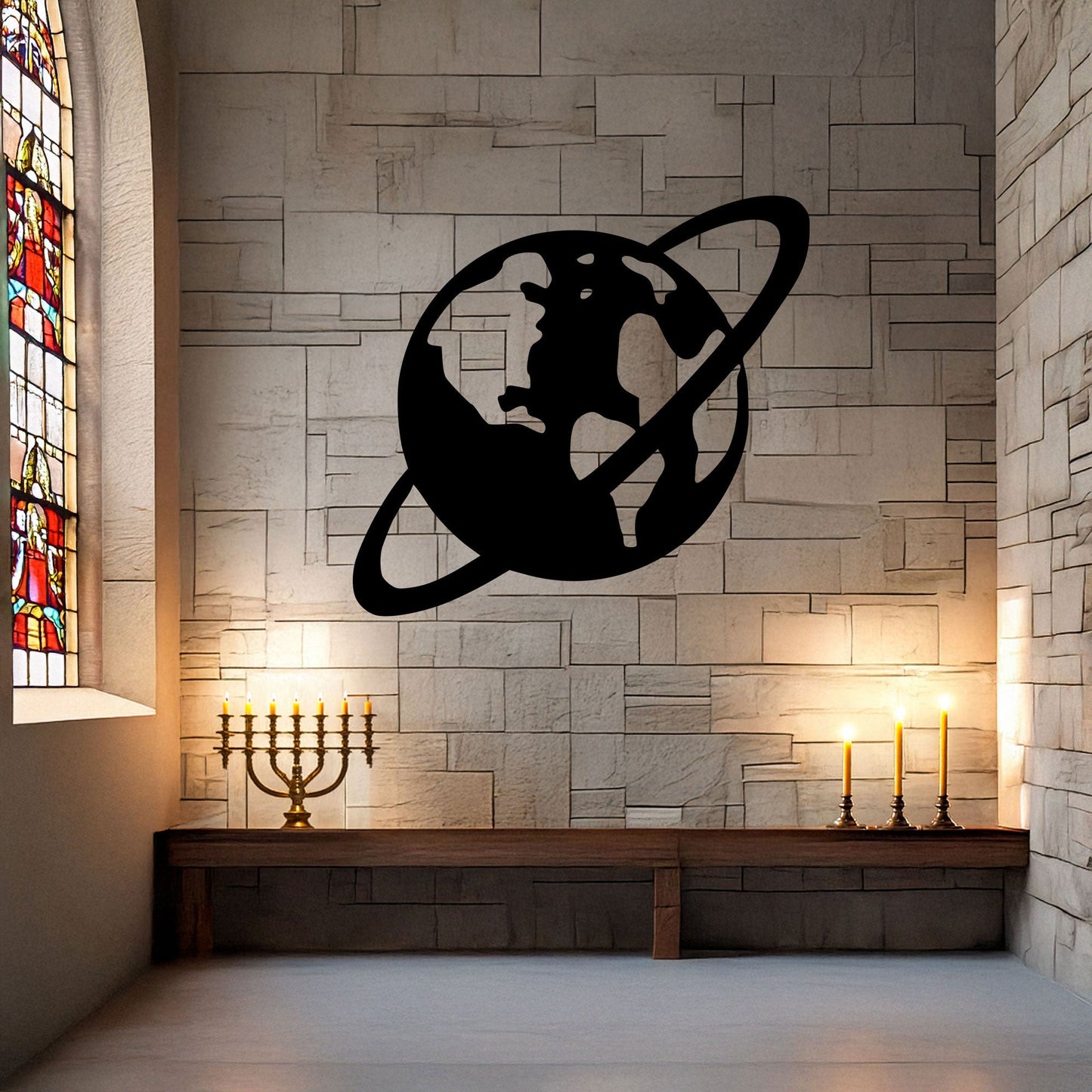 Saturn Laser Cut Metal Wall Art - Black Planet Design, 3 Size Options, Space Themed Home Decor, Gift for Astronomy Lovers