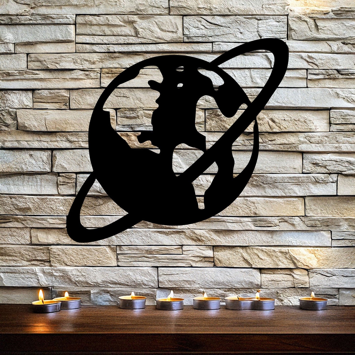 Saturn Laser Cut Metal Wall Art - Black Planet Design, 3 Size Options, Space Themed Home Decor, Gift for Astronomy Lovers