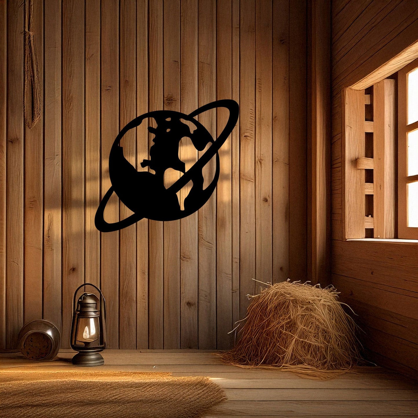 Saturn Laser Cut Metal Wall Art - Black Planet Design, 3 Size Options, Space Themed Home Decor, Gift for Astronomy Lovers