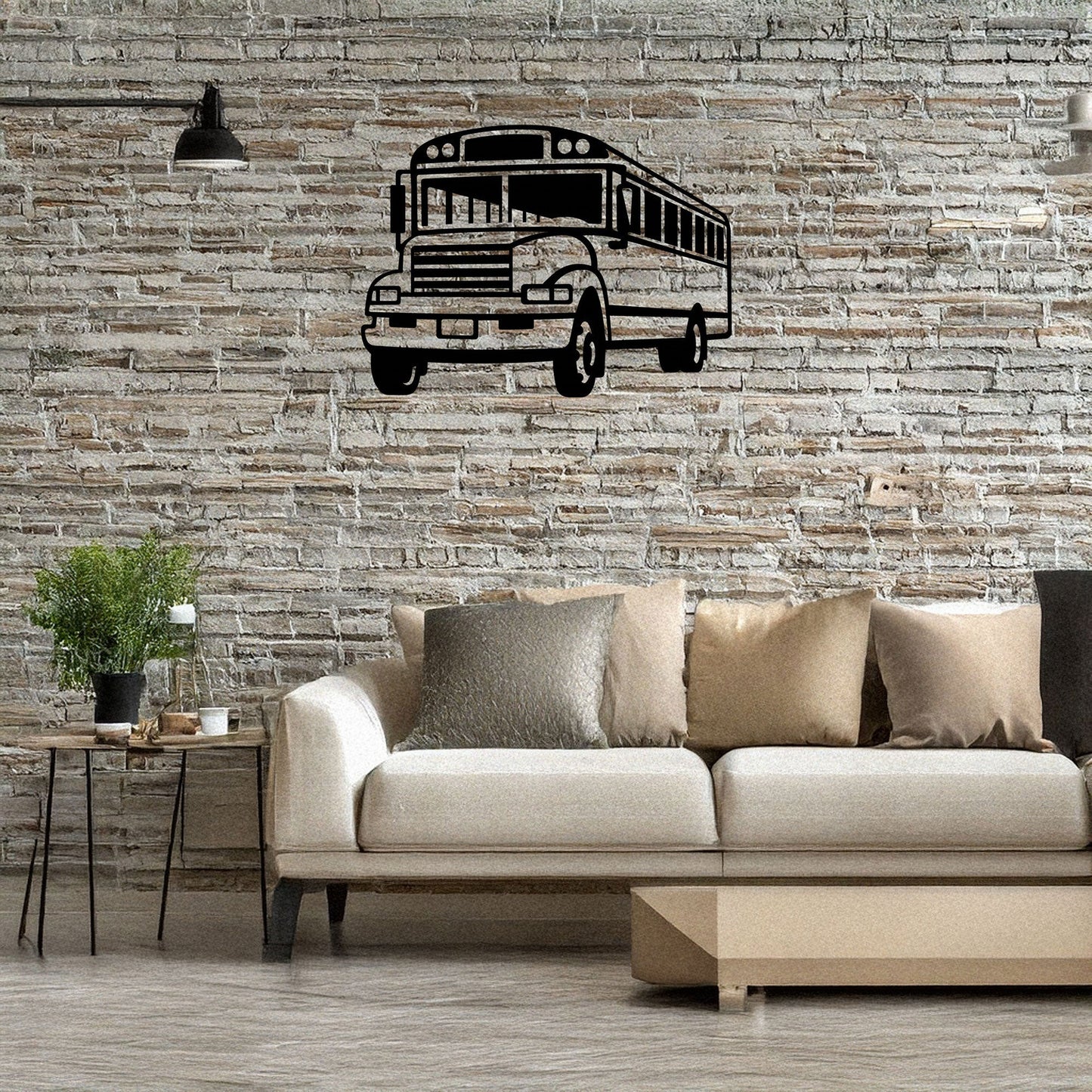 School Bus Laser Cut Metal Wall Art - Black Metal Decor for Teachers, Kids' Room, Transportation Theme, Gift for School Enthusiasts