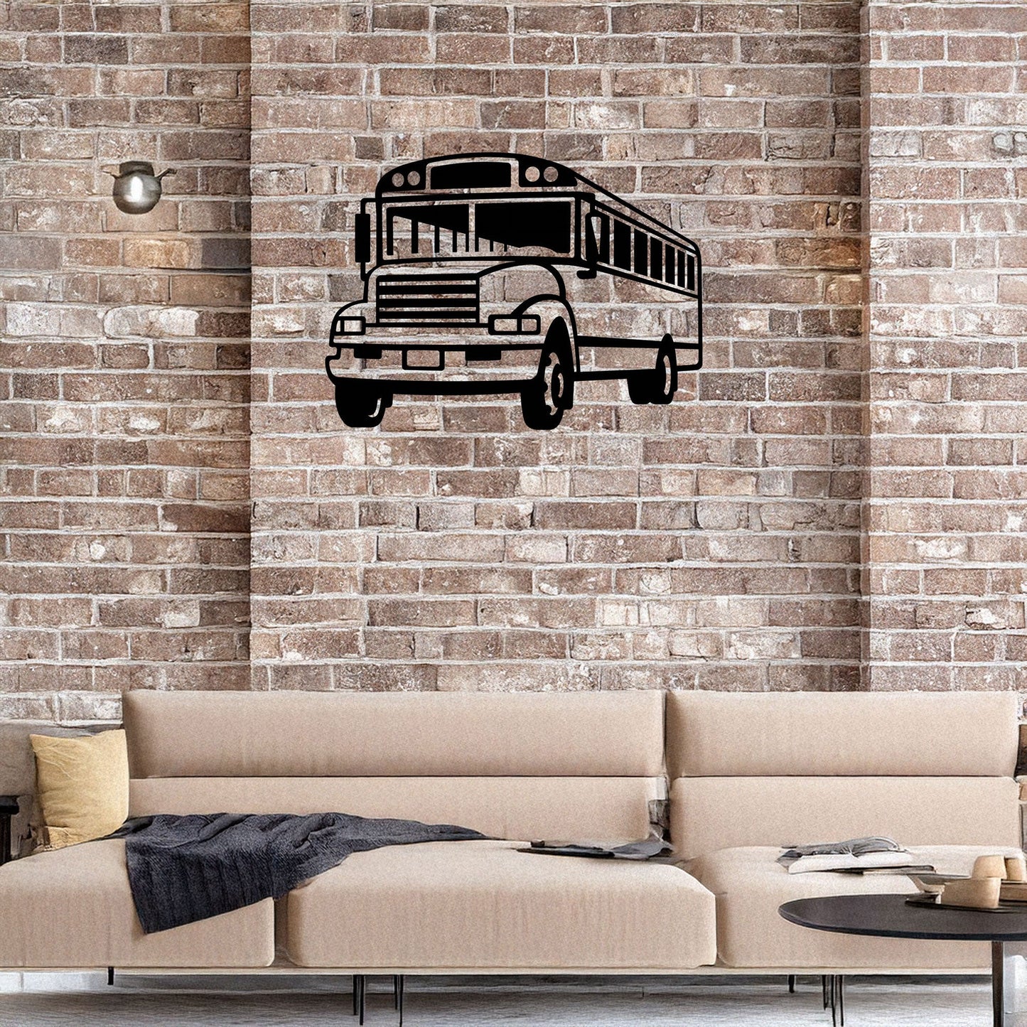 School Bus Laser Cut Metal Wall Art - Black Metal Decor for Teachers, Kids' Room, Transportation Theme, Gift for School Enthusiasts
