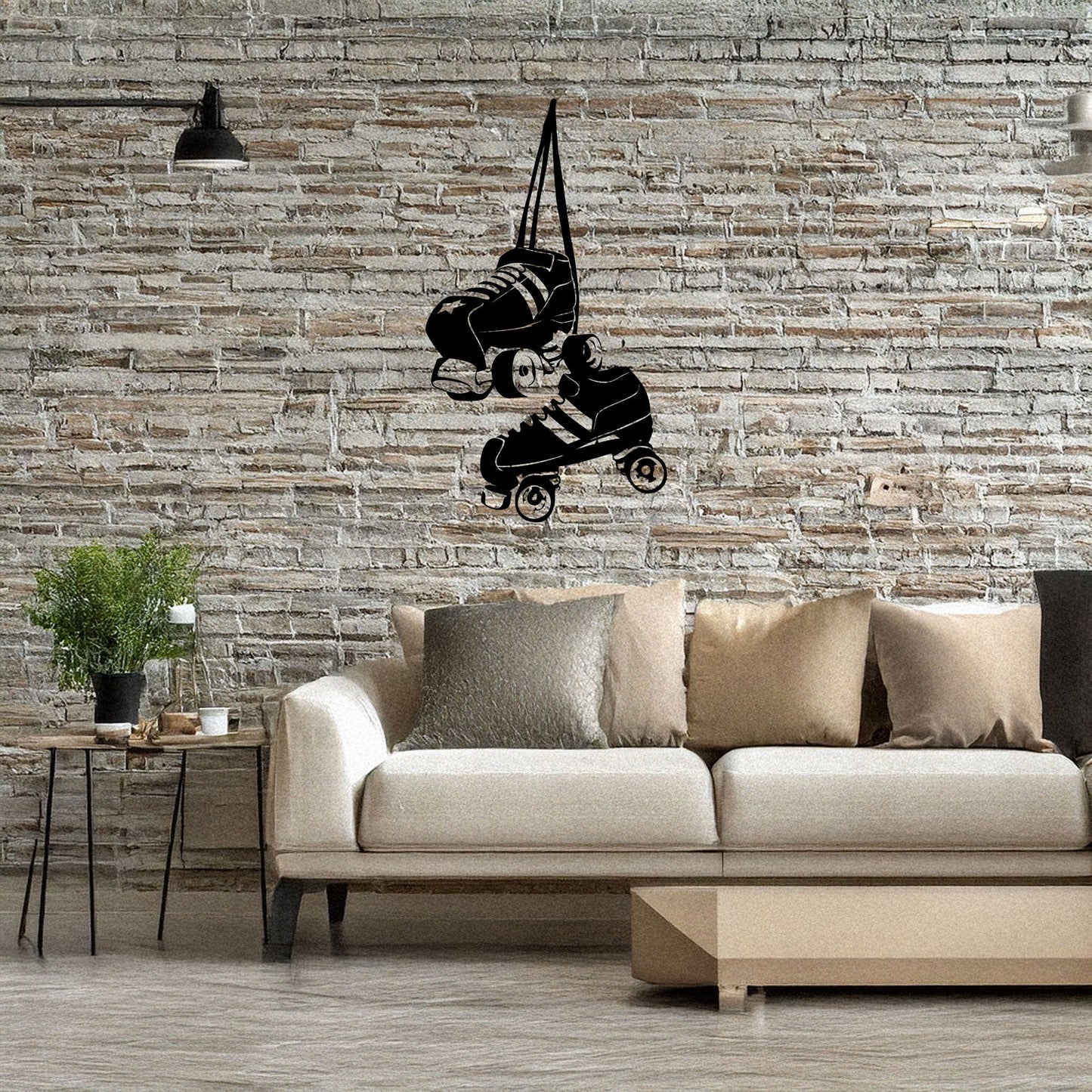 Roller Skate Laser Cut Metal Wall Art - Retro Roller Skate Decor, Black Metal Artwork, Gift for Skaters, 3 Size Options