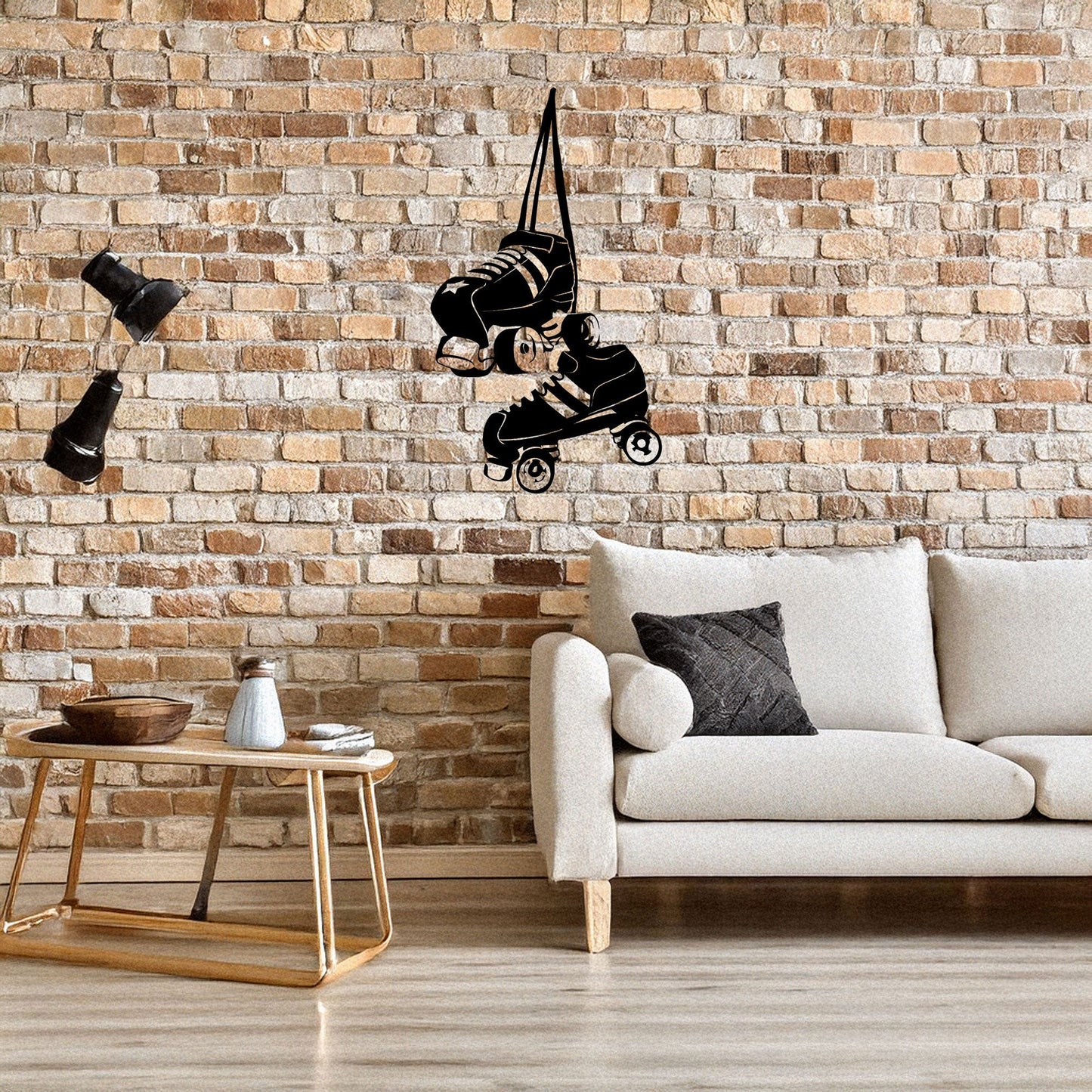 Roller Skate Laser Cut Metal Wall Art - Retro Roller Skate Decor, Black Metal Artwork, Gift for Skaters, 3 Size Options