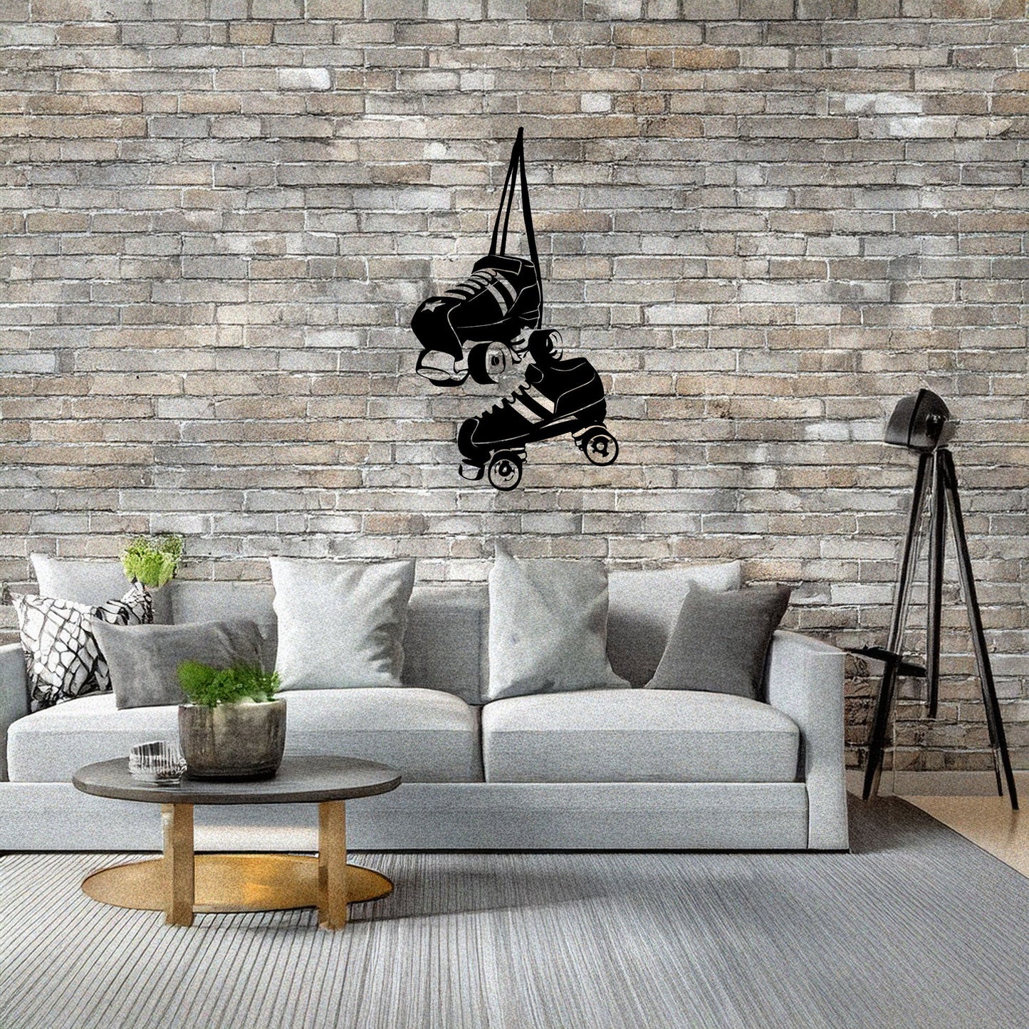 Roller Skate Laser Cut Metal Wall Art - Retro Roller Skate Decor, Black Metal Artwork, Gift for Skaters, 3 Size Options