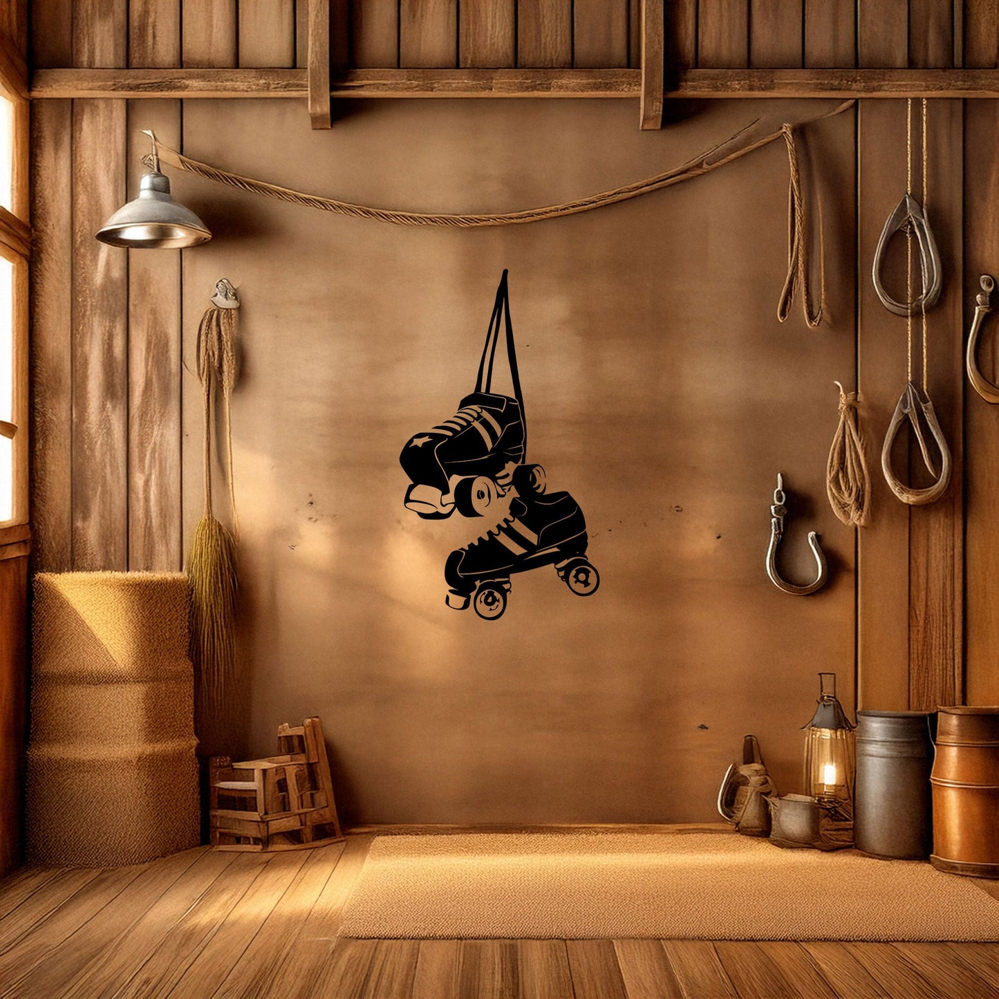Roller Skate Laser Cut Metal Wall Art - Retro Roller Skate Decor, Black Metal Artwork, Gift for Skaters, 3 Size Options
