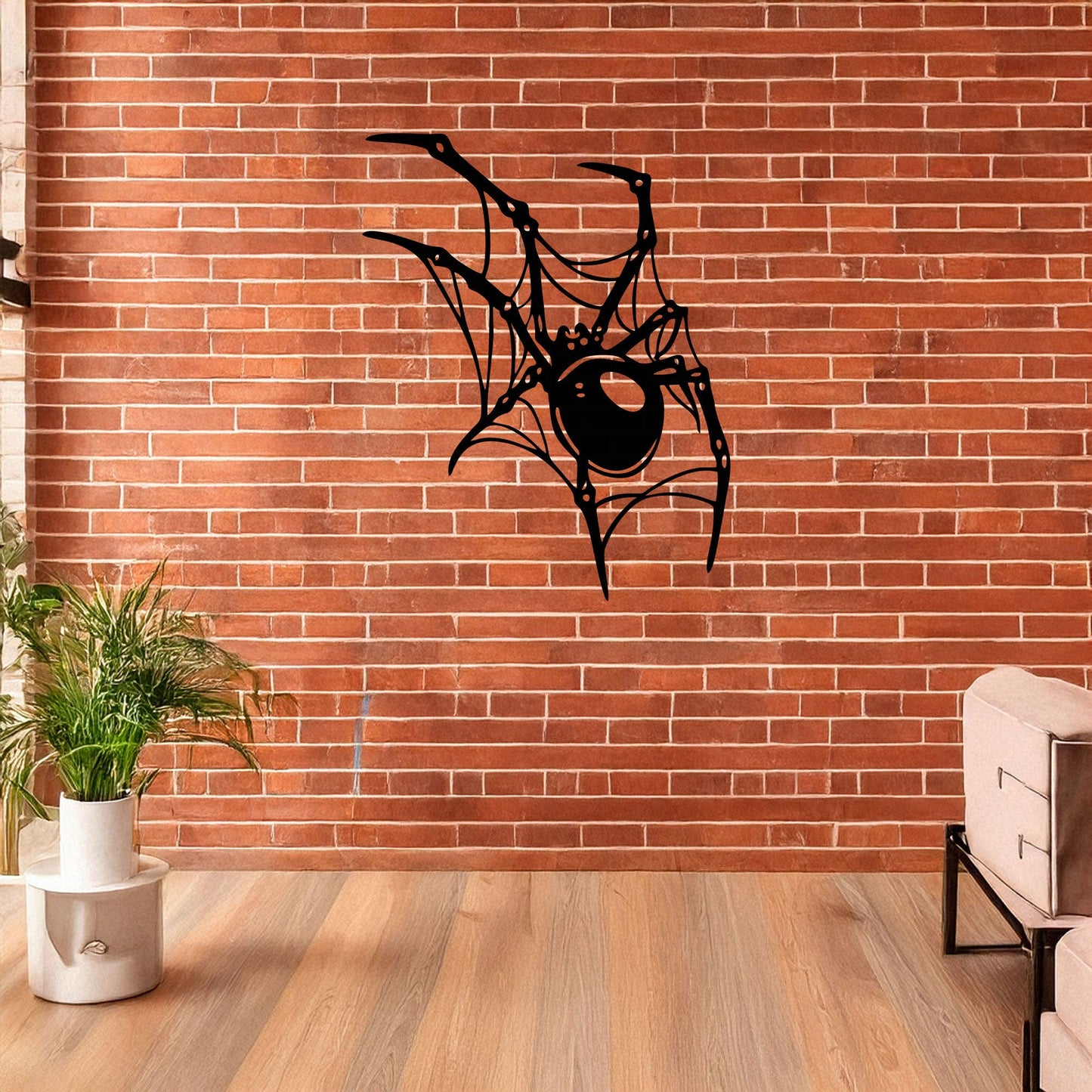 Spider Metal Wall Art - Laser Cut Black Wall Decor for Halloween, Gothic, or Nature Themes, Available in 3 Sizes