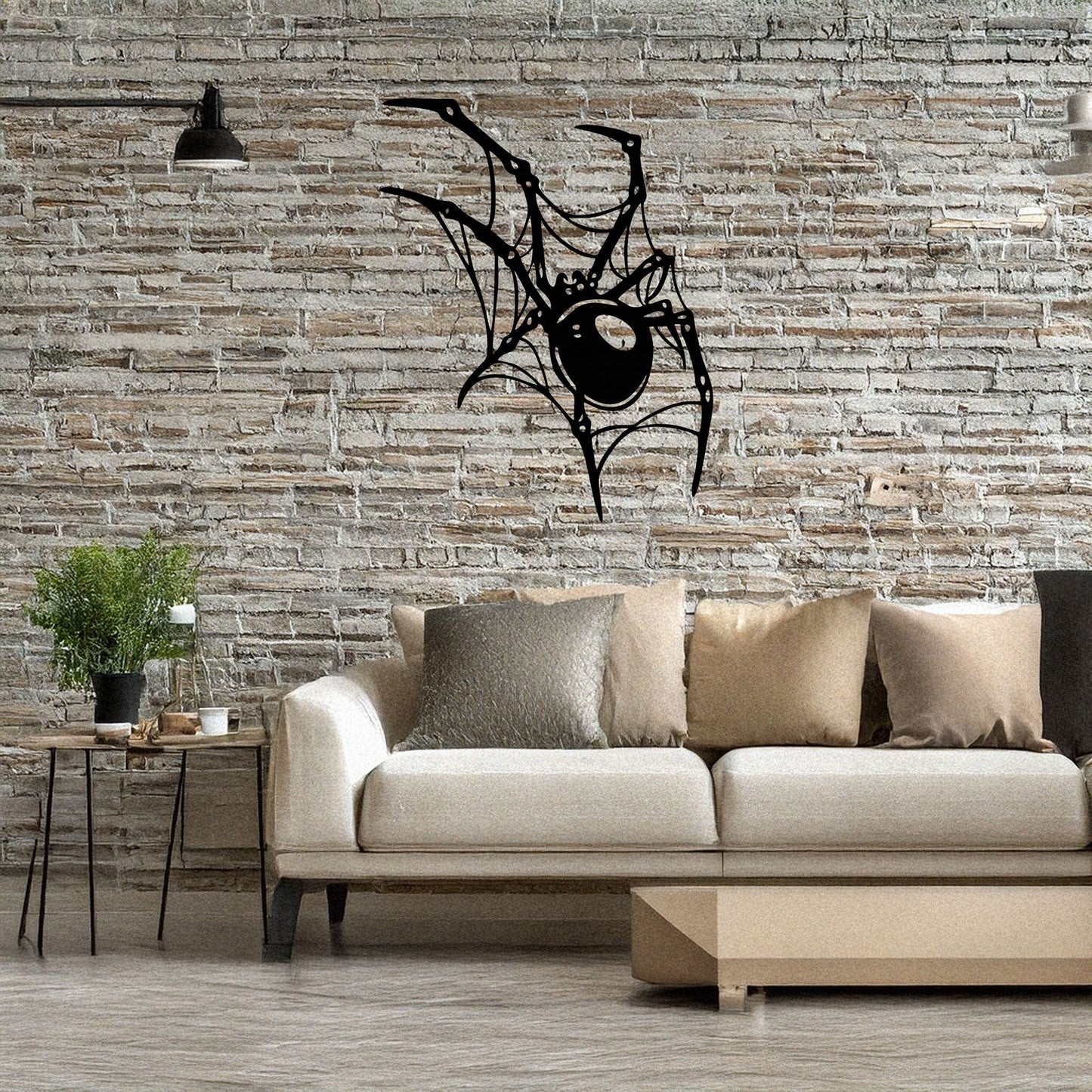 Spider Metal Wall Art - Laser Cut Black Wall Decor for Halloween, Gothic, or Nature Themes, Available in 3 Sizes