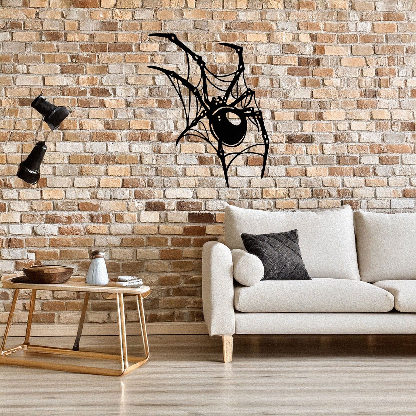 Spider Metal Wall Art - Laser Cut Black Wall Decor for Halloween, Gothic, or Nature Themes, Available in 3 Sizes