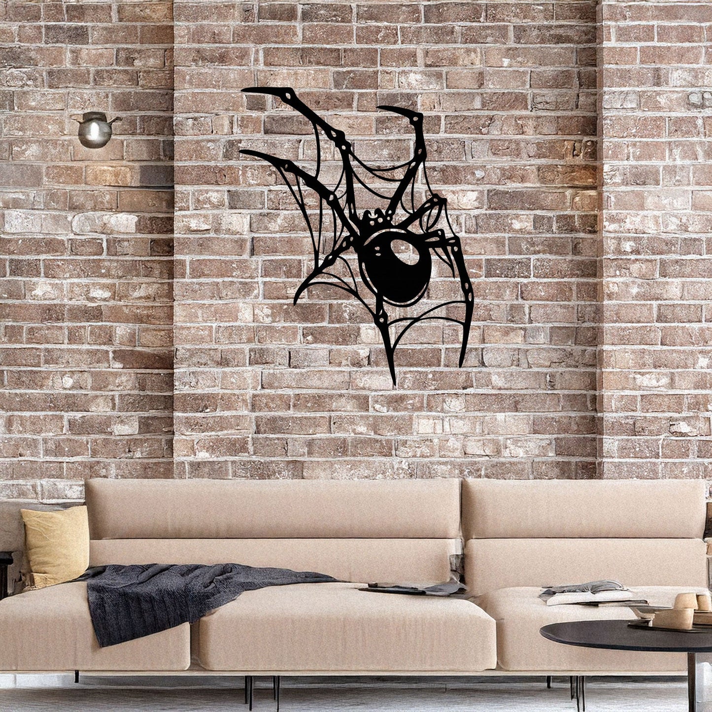 Spider Metal Wall Art - Laser Cut Black Wall Decor for Halloween, Gothic, or Nature Themes, Available in 3 Sizes