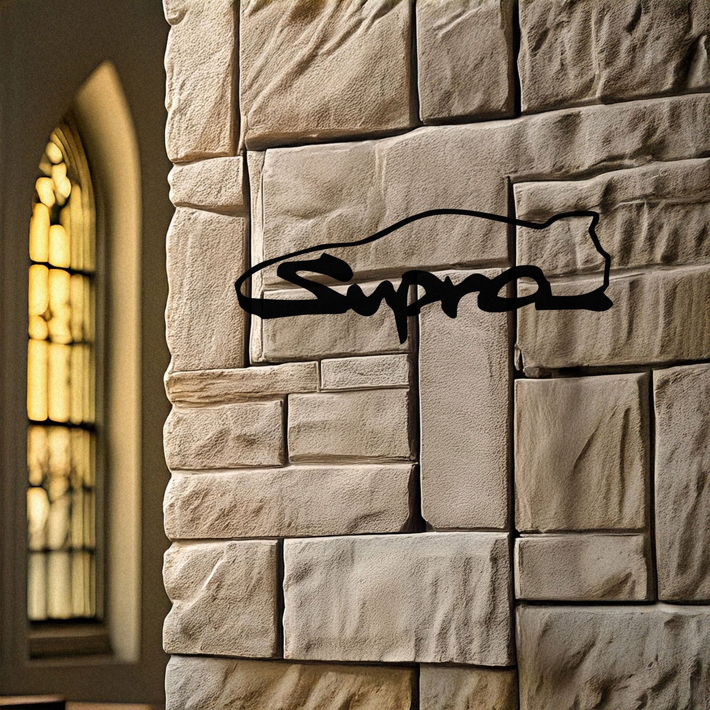 Toyota Supra Metal Wall Art - Laser Cut Black Metal Decor for Car Enthusiasts, Available in 3 Sizes