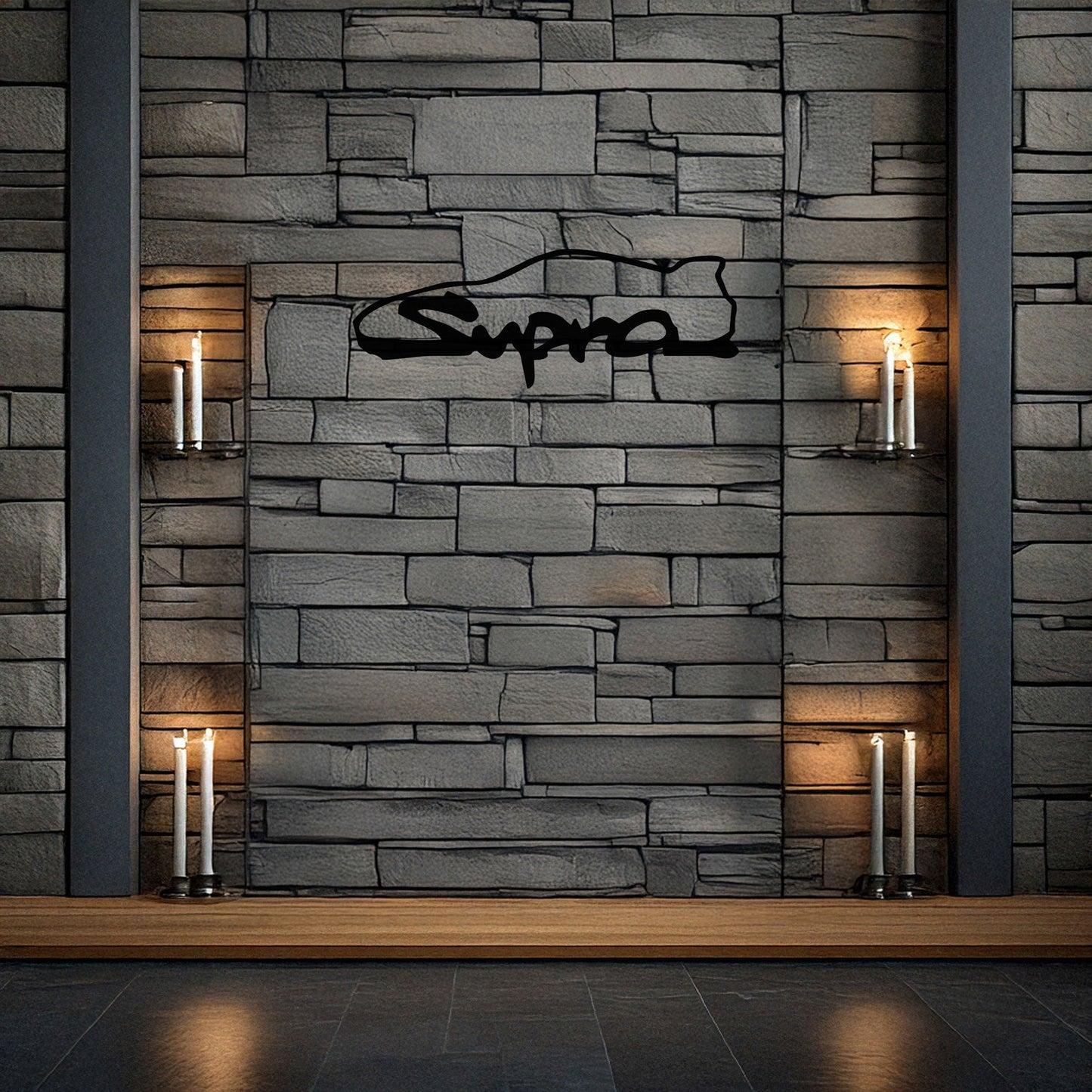 Toyota Supra Metal Wall Art - Laser Cut Black Metal Decor for Car Enthusiasts, Available in 3 Sizes