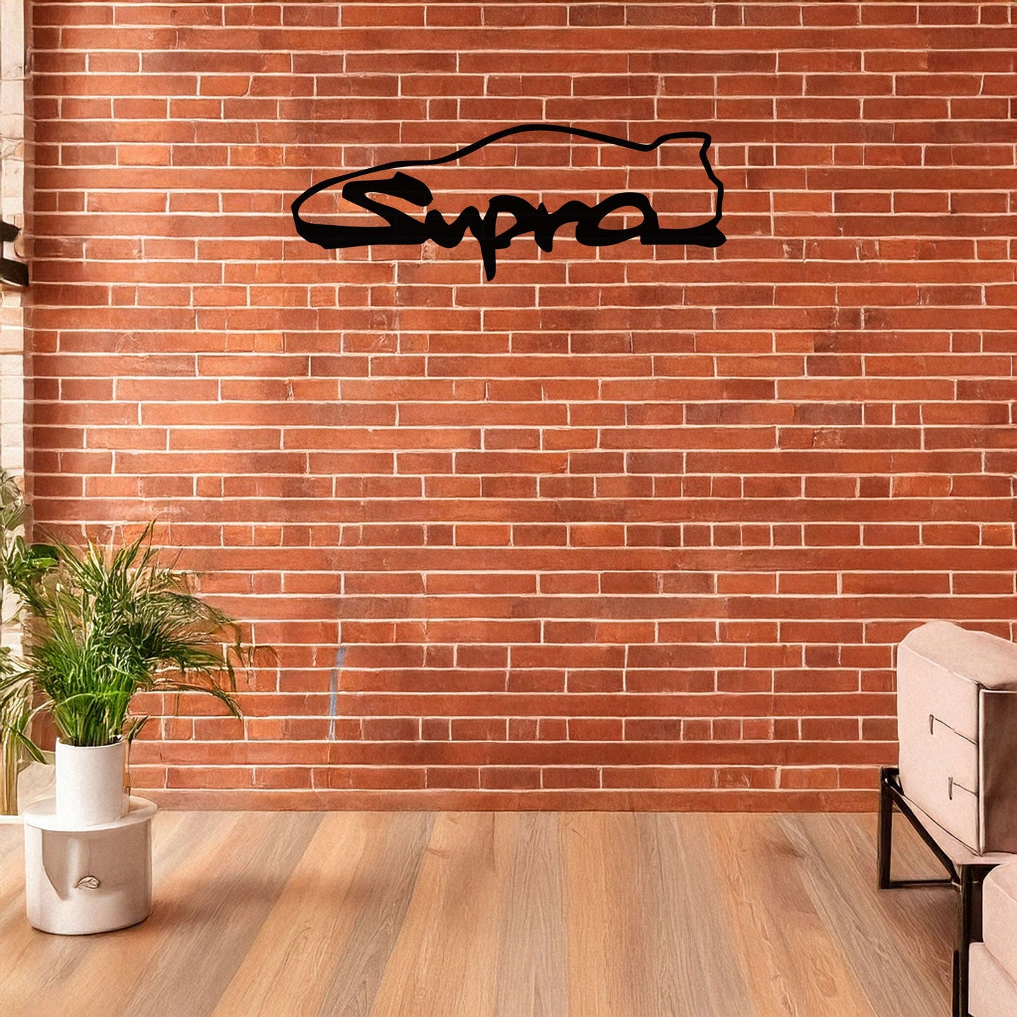 Toyota Supra Metal Wall Art - Laser Cut Black Metal Decor for Car Enthusiasts, Available in 3 Sizes