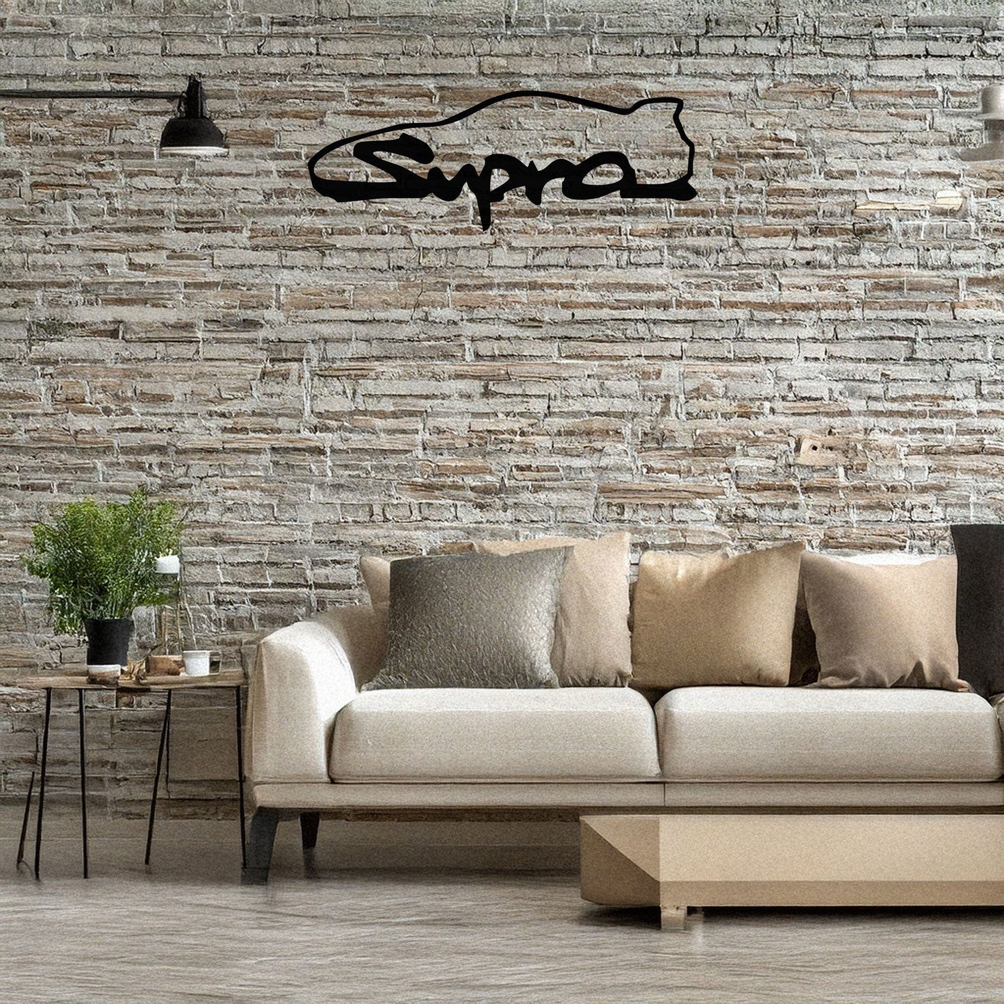 Toyota Supra Metal Wall Art - Laser Cut Black Metal Decor for Car Enthusiasts, Available in 3 Sizes