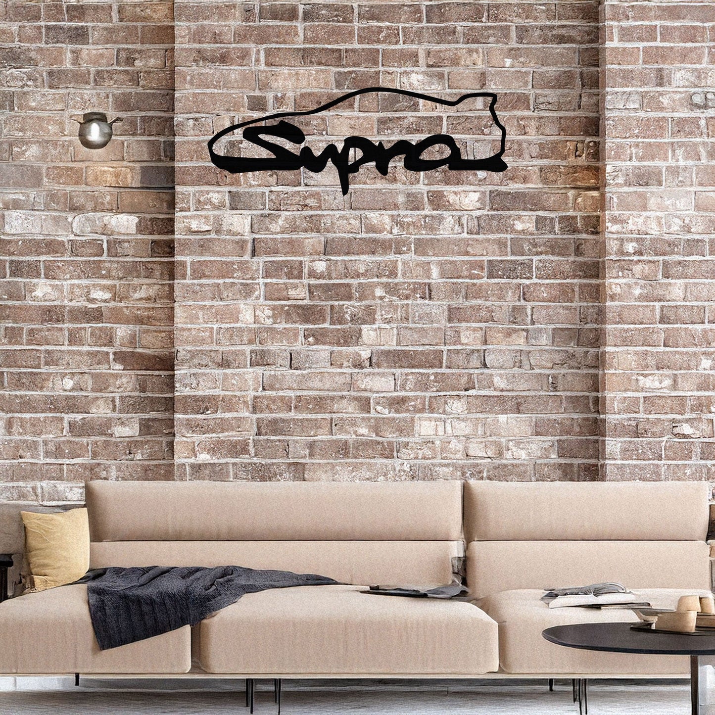 Toyota Supra Metal Wall Art - Laser Cut Black Metal Decor for Car Enthusiasts, Available in 3 Sizes