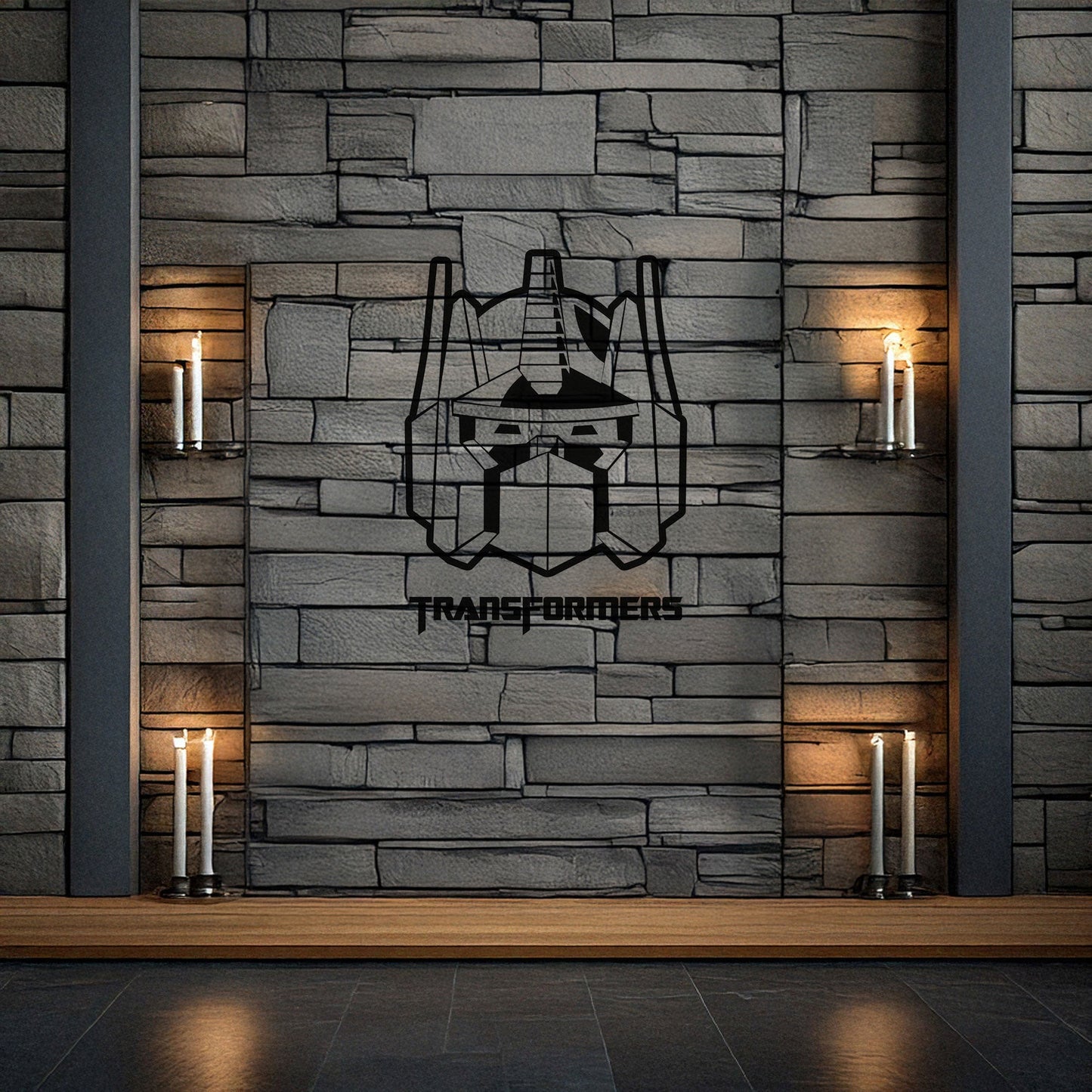 Optimus Prime Metal Wall Art - Laser Cut Black Metal Decor for Transformers Fans, Available in 3 Sizes