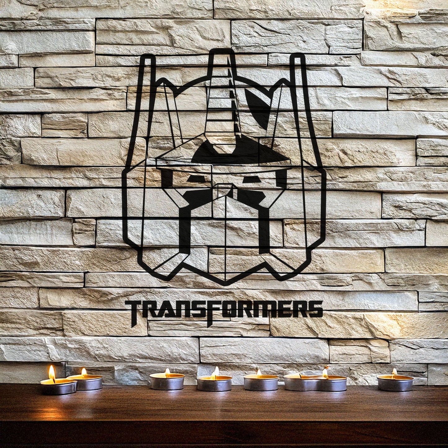 Optimus Prime Metal Wall Art - Laser Cut Black Metal Decor for Transformers Fans, Available in 3 Sizes