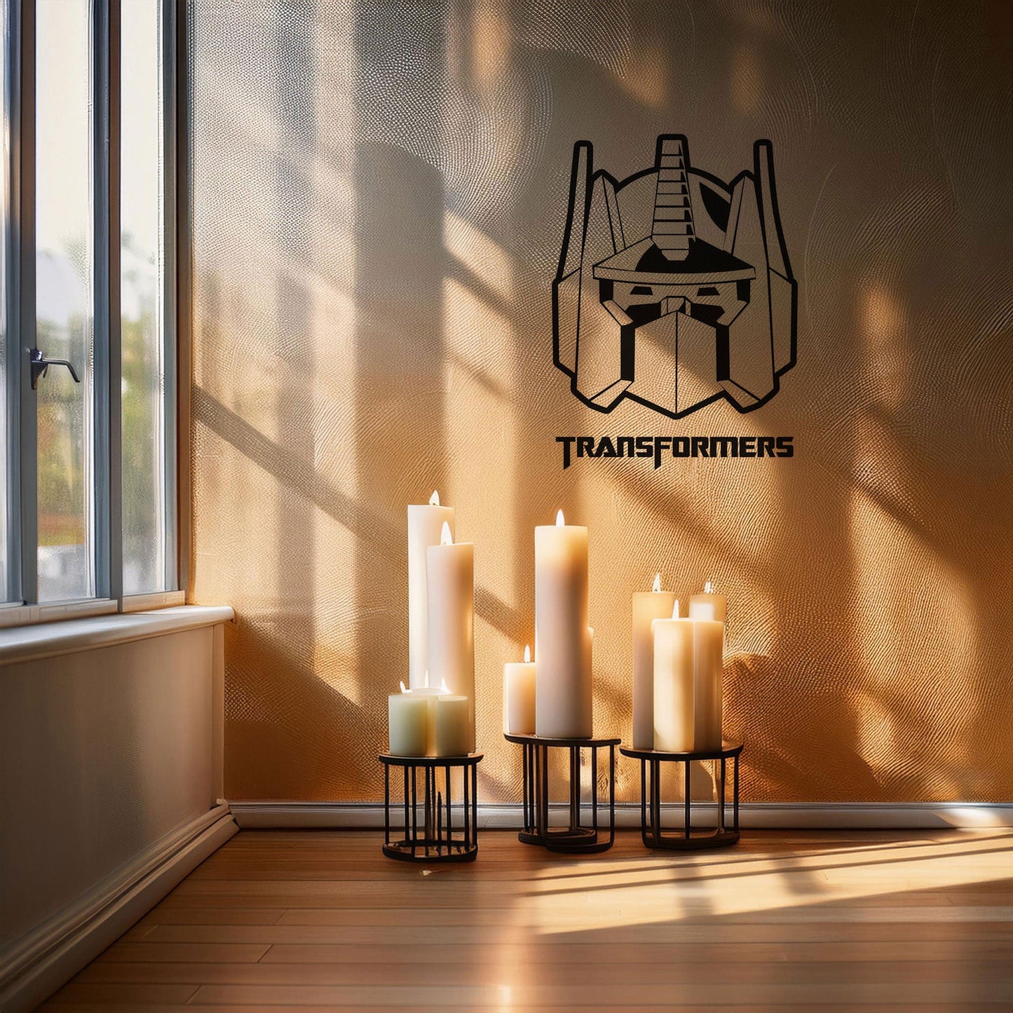 Optimus Prime Metal Wall Art - Laser Cut Black Metal Decor for Transformers Fans, Available in 3 Sizes