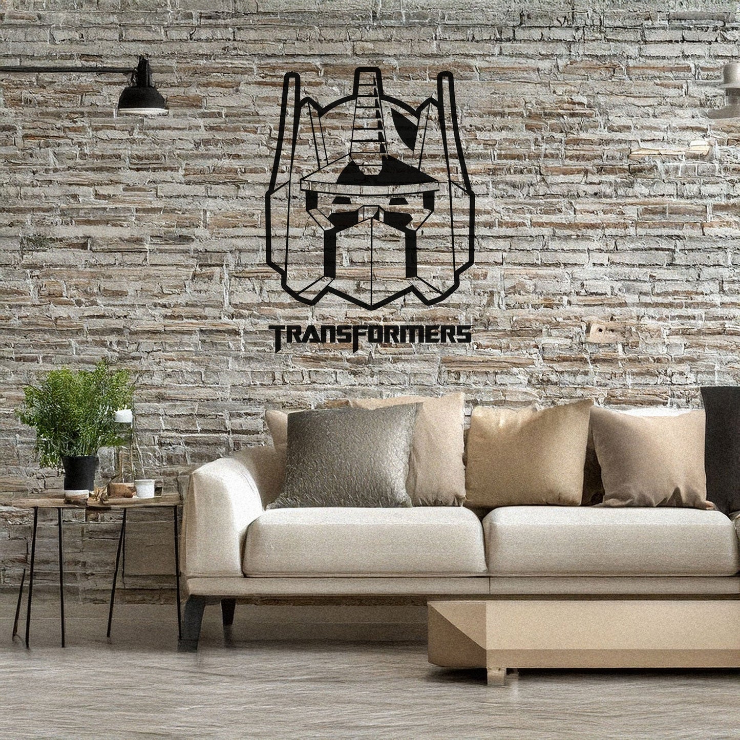 Optimus Prime Metal Wall Art - Laser Cut Black Metal Decor for Transformers Fans, Available in 3 Sizes