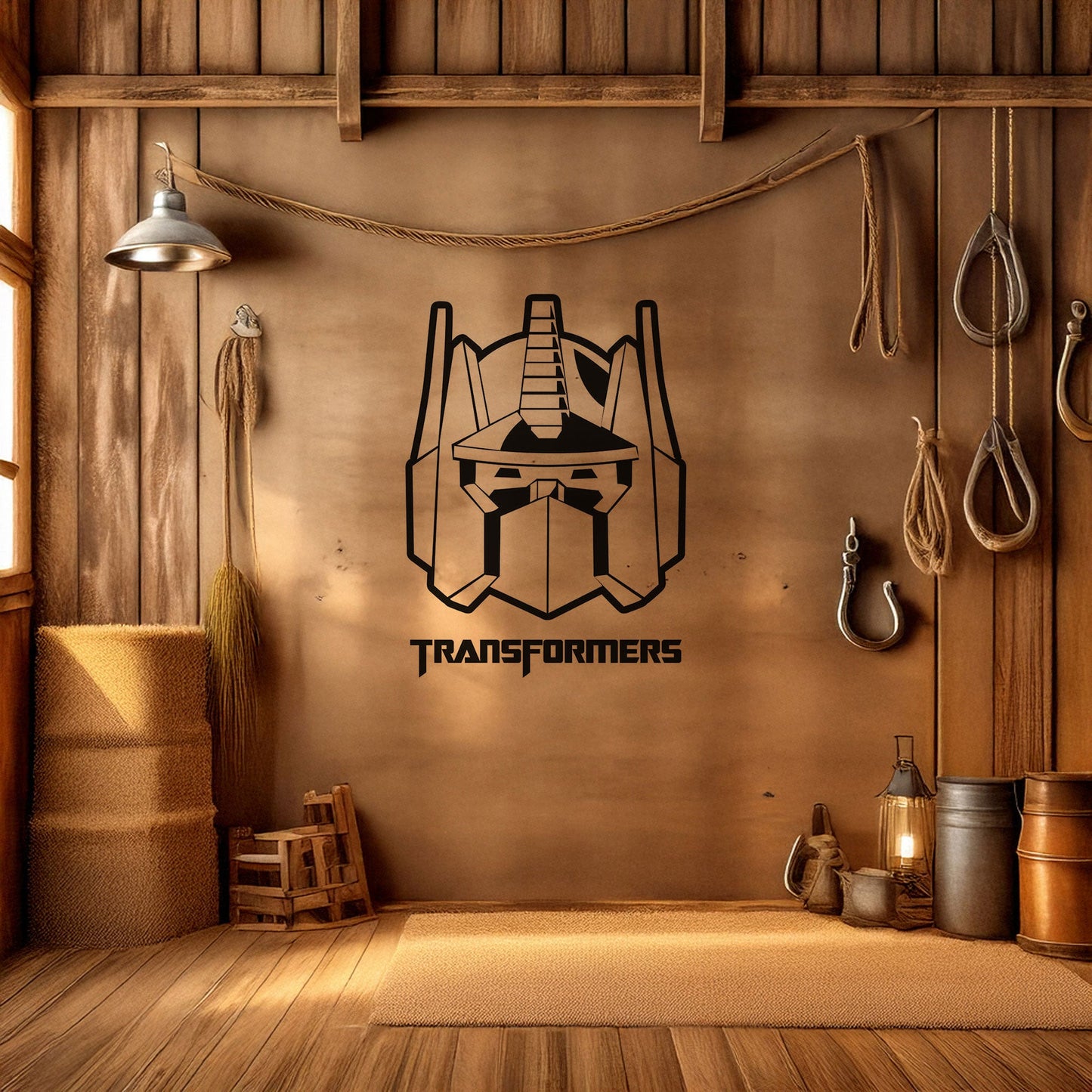Optimus Prime Metal Wall Art - Laser Cut Black Metal Decor for Transformers Fans, Available in 3 Sizes