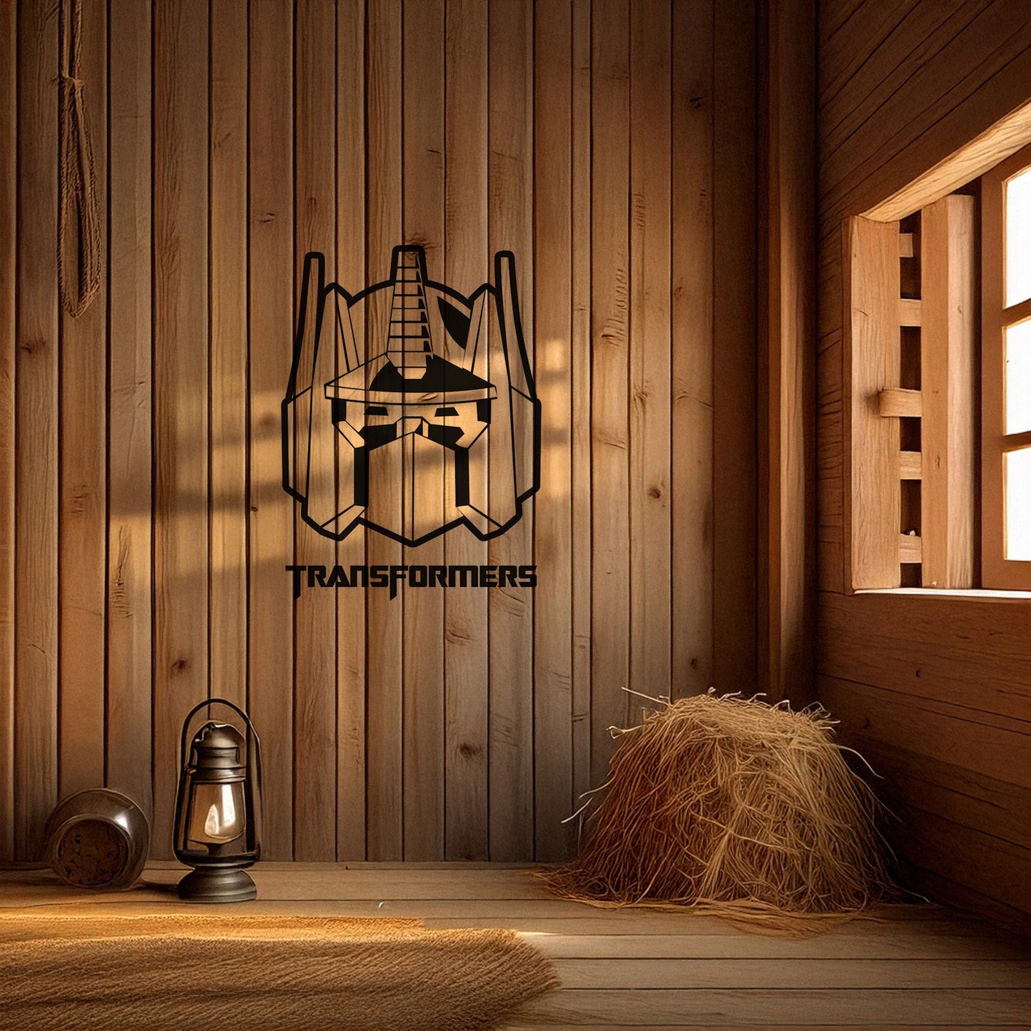 Optimus Prime Metal Wall Art - Laser Cut Black Metal Decor for Transformers Fans, Available in 3 Sizes