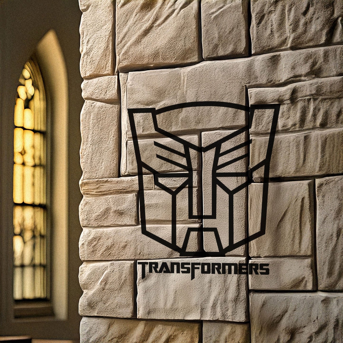 Transformers Logo Metal Wall Art - Laser Cut Black Metal Decor for Sci-Fi Fans, Available in 3 Sizes