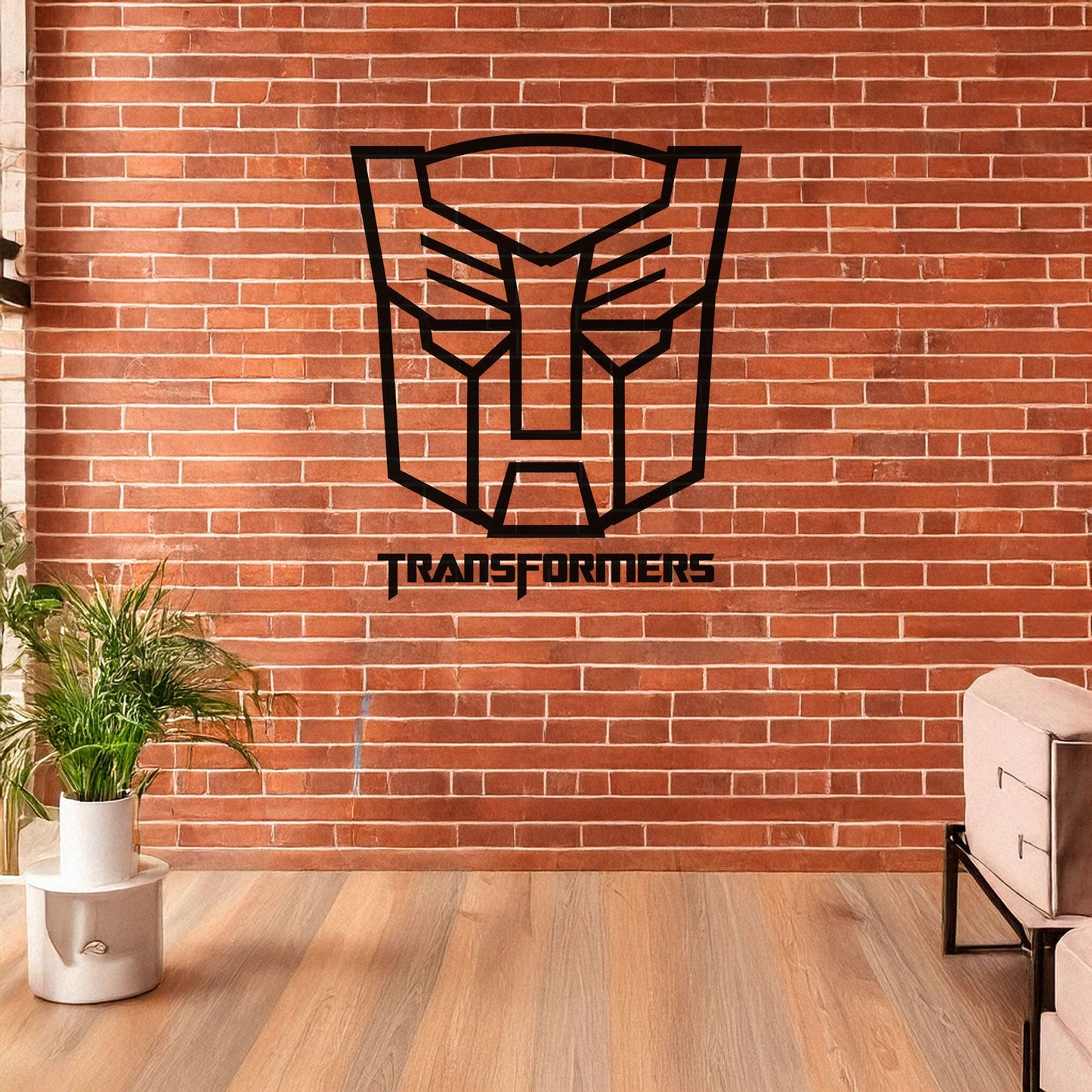 Transformers Logo Metal Wall Art - Laser Cut Black Metal Decor for Sci-Fi Fans, Available in 3 Sizes