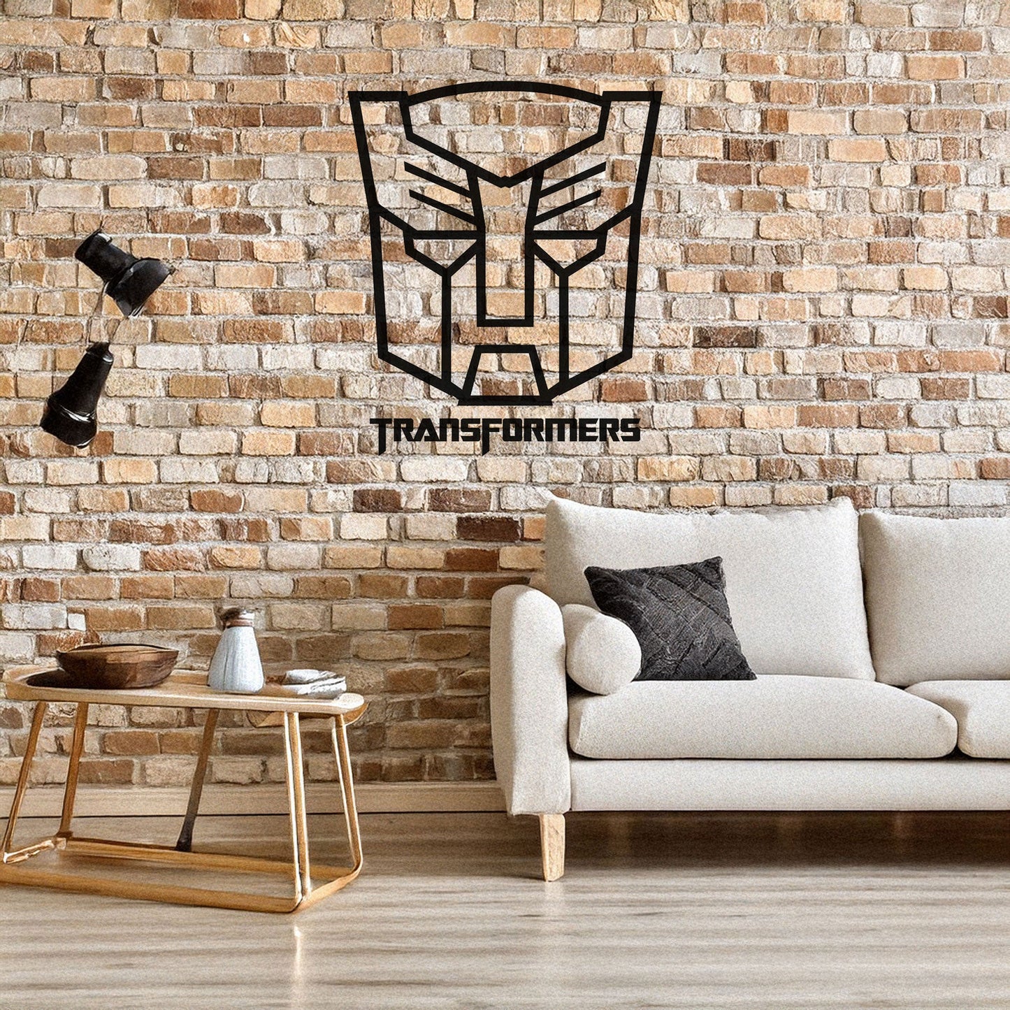 Transformers Logo Metal Wall Art - Laser Cut Black Metal Decor for Sci-Fi Fans, Available in 3 Sizes