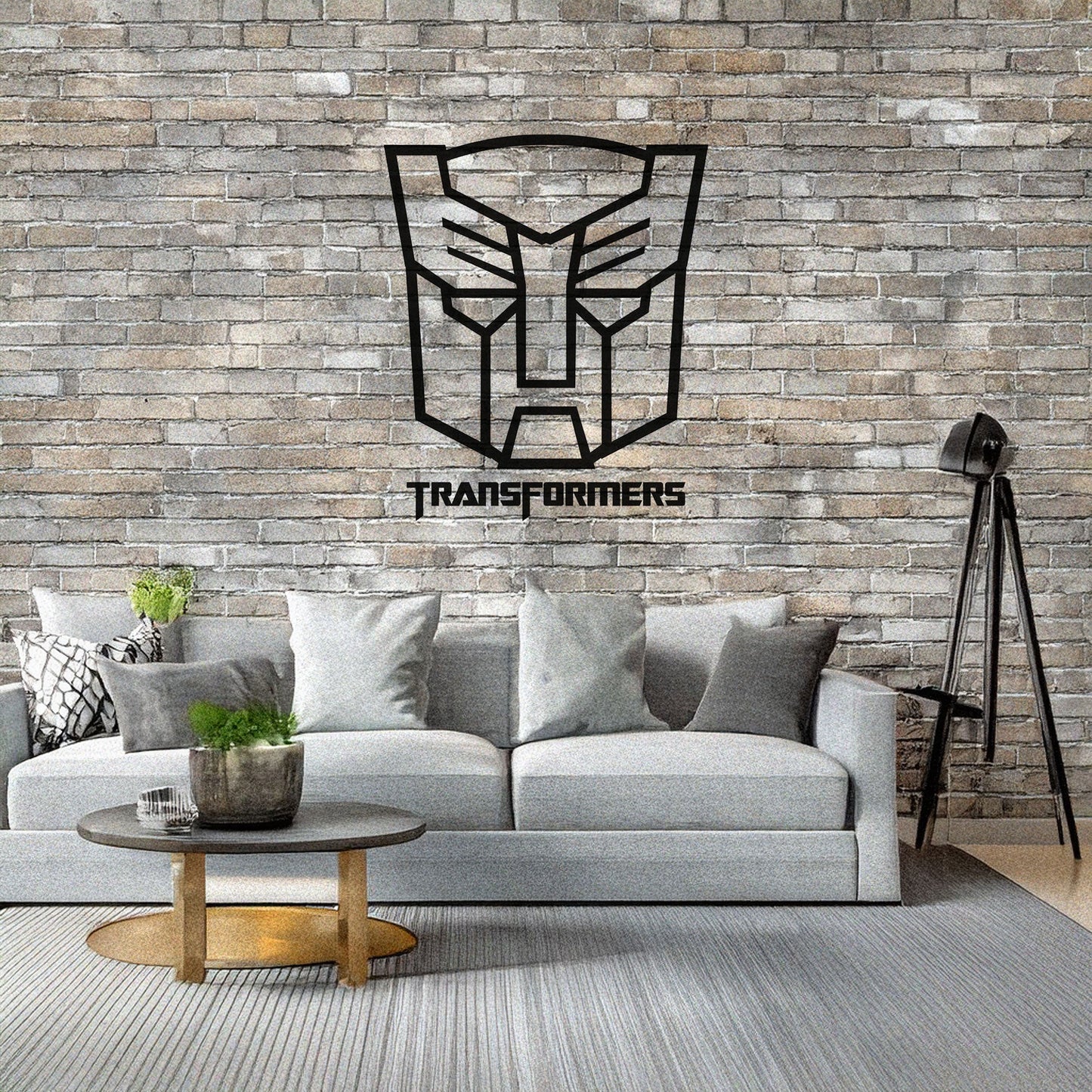 Transformers Logo Metal Wall Art - Laser Cut Black Metal Decor for Sci-Fi Fans, Available in 3 Sizes