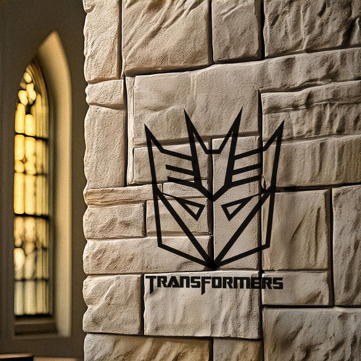 Decepticon Logo Metal Wall Art - Laser Cut Black Metal Decor for Transformers Fans, Sci-Fi Room Decoration in 3 Sizes