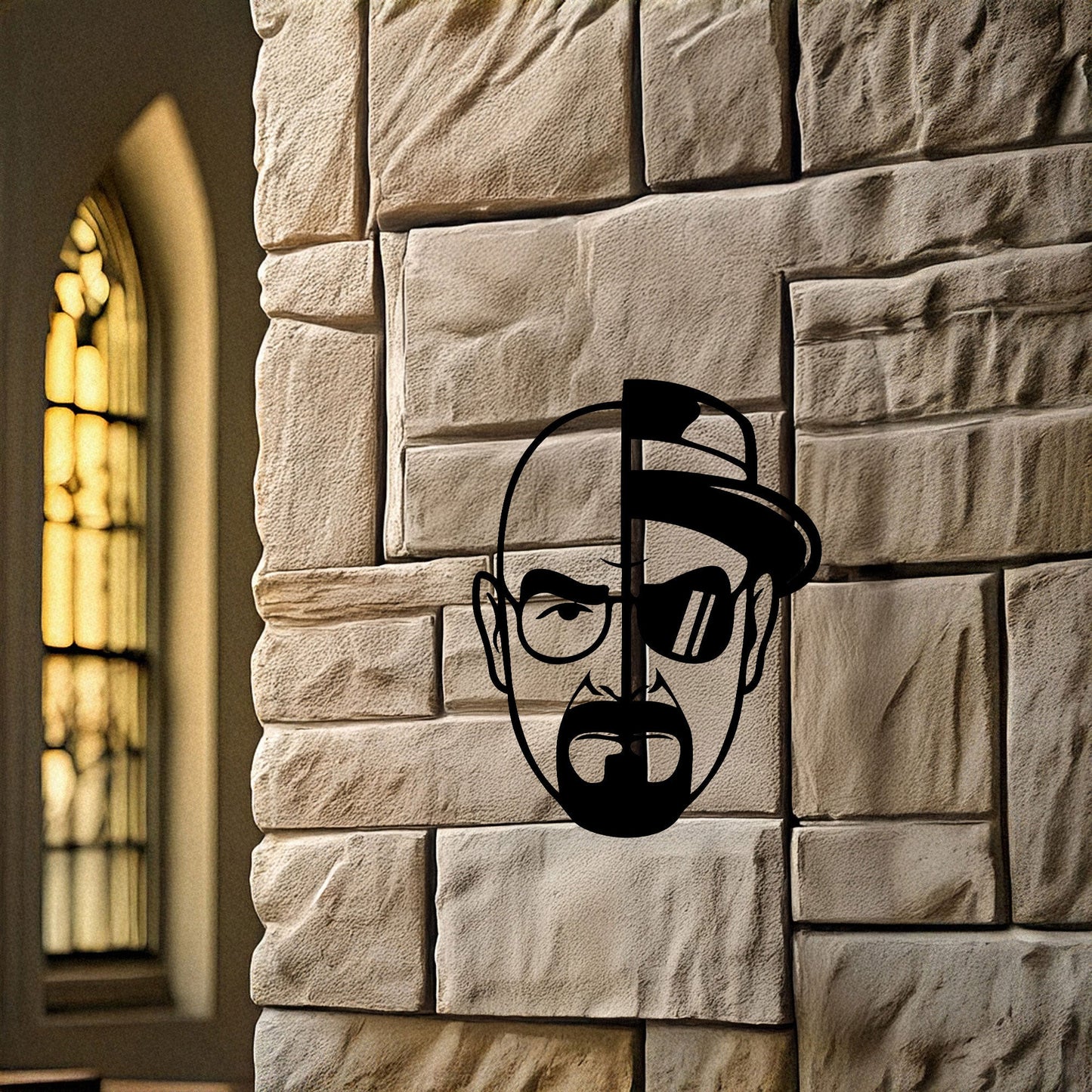 Walter White Metal Wall Art - Black Laser Cut Breaking Bad Decor, 3 Sizes for TV Show Fans & Unique Home Decoration
