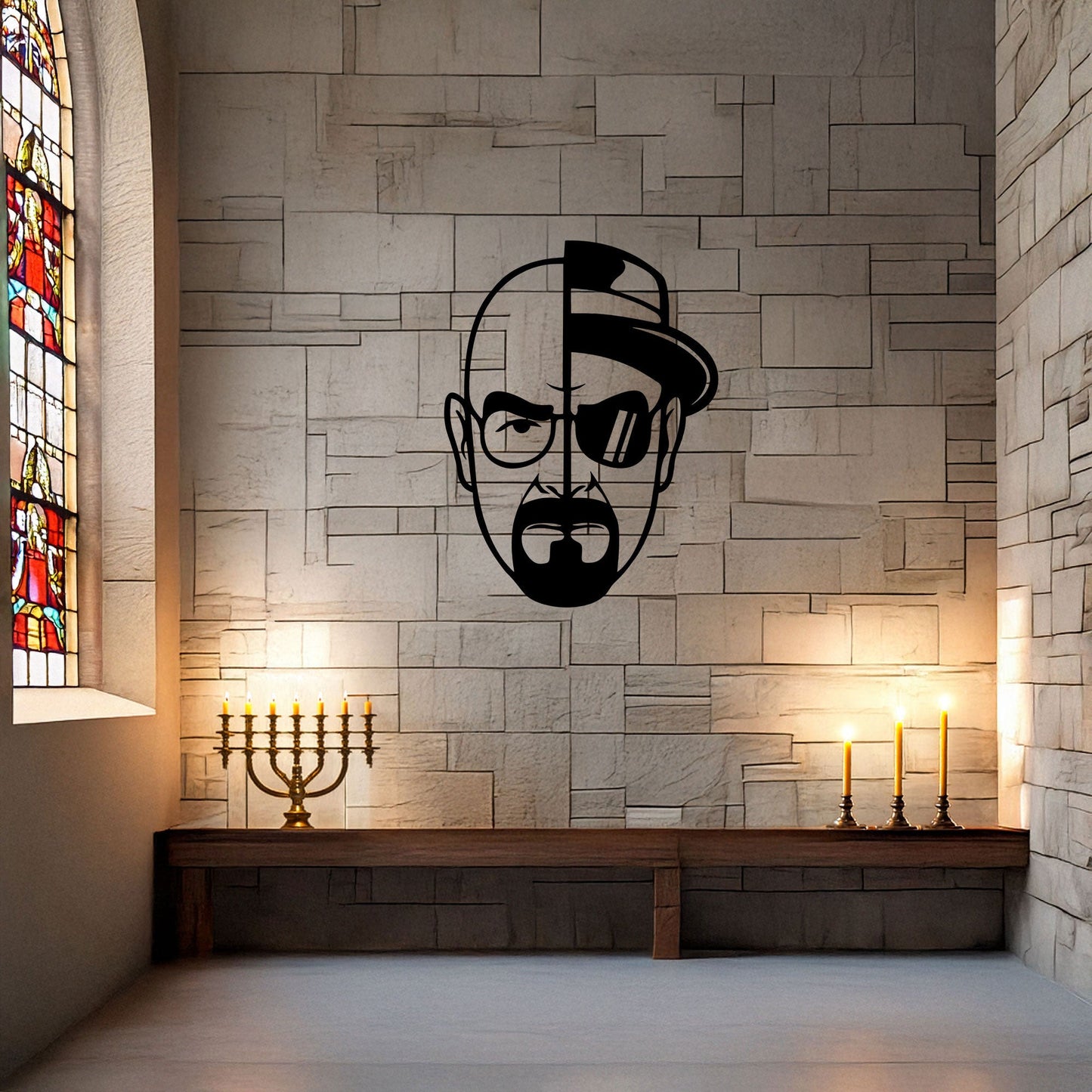 Walter White Metal Wall Art - Black Laser Cut Breaking Bad Decor, 3 Sizes for TV Show Fans & Unique Home Decoration