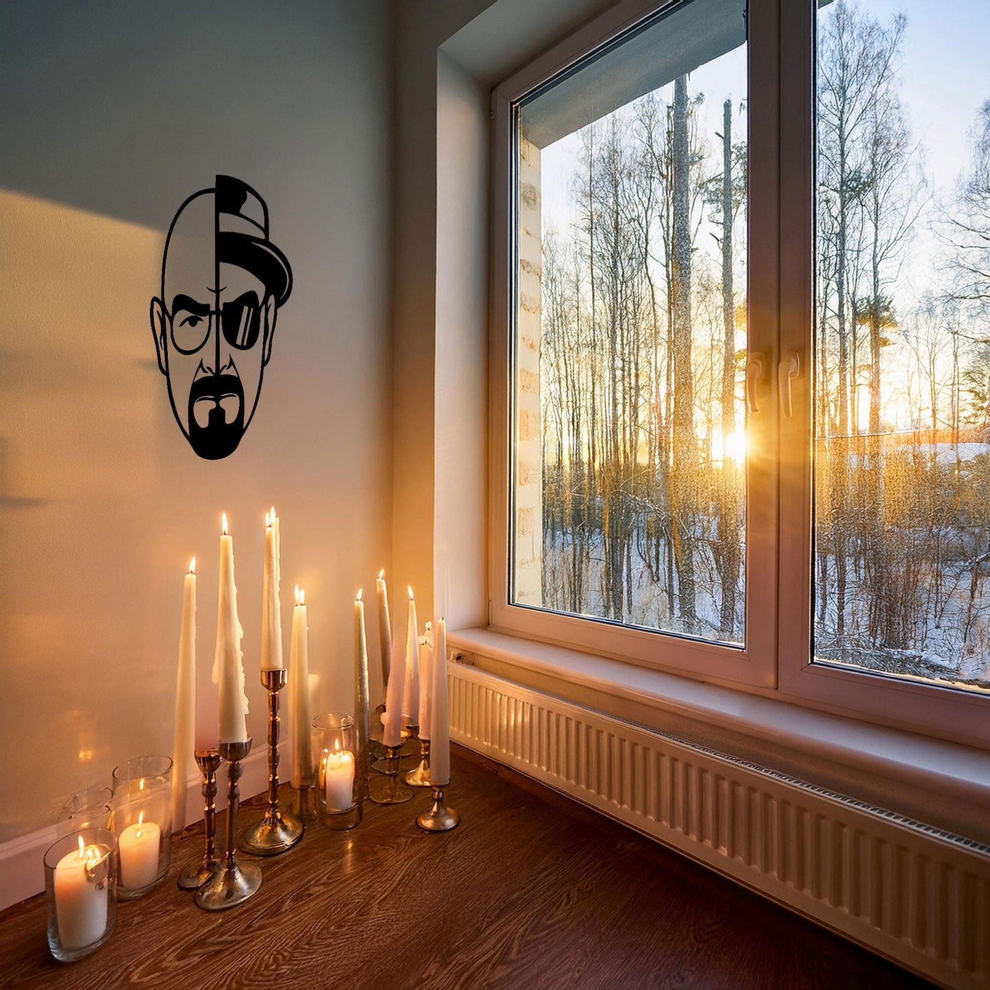 Walter White Metal Wall Art - Black Laser Cut Breaking Bad Decor, 3 Sizes for TV Show Fans & Unique Home Decoration