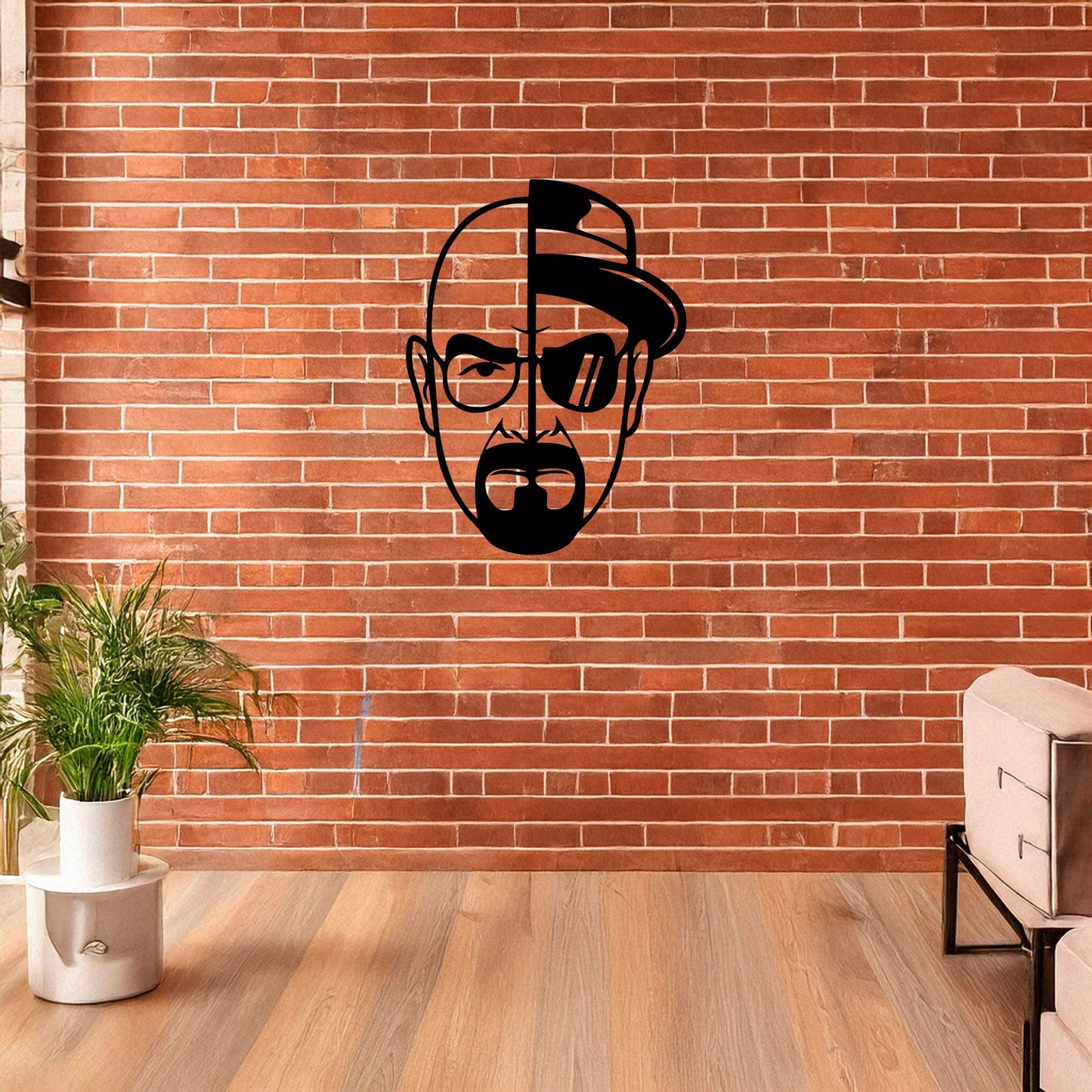 Walter White Metal Wall Art - Black Laser Cut Breaking Bad Decor, 3 Sizes for TV Show Fans & Unique Home Decoration