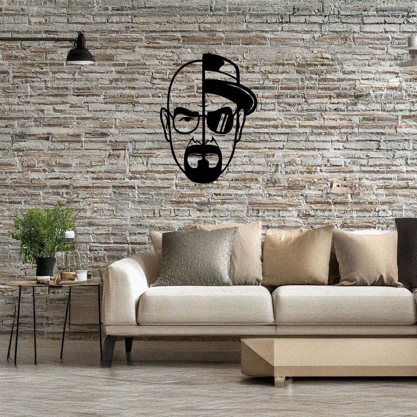 Walter White Metal Wall Art - Black Laser Cut Breaking Bad Decor, 3 Sizes for TV Show Fans & Unique Home Decoration