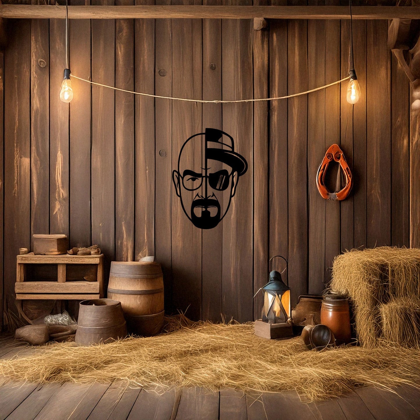 Walter White Metal Wall Art - Black Laser Cut Breaking Bad Decor, 3 Sizes for TV Show Fans & Unique Home Decoration