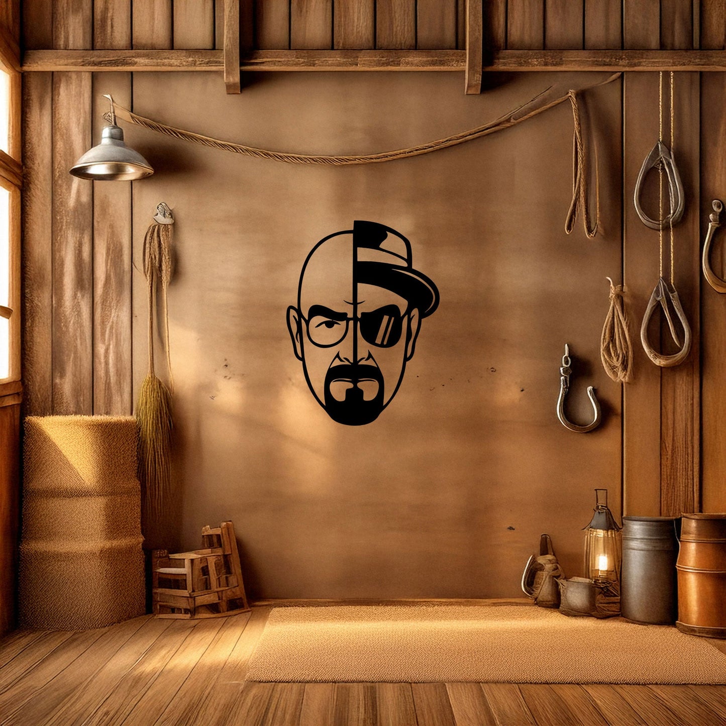Walter White Metal Wall Art - Black Laser Cut Breaking Bad Decor, 3 Sizes for TV Show Fans & Unique Home Decoration