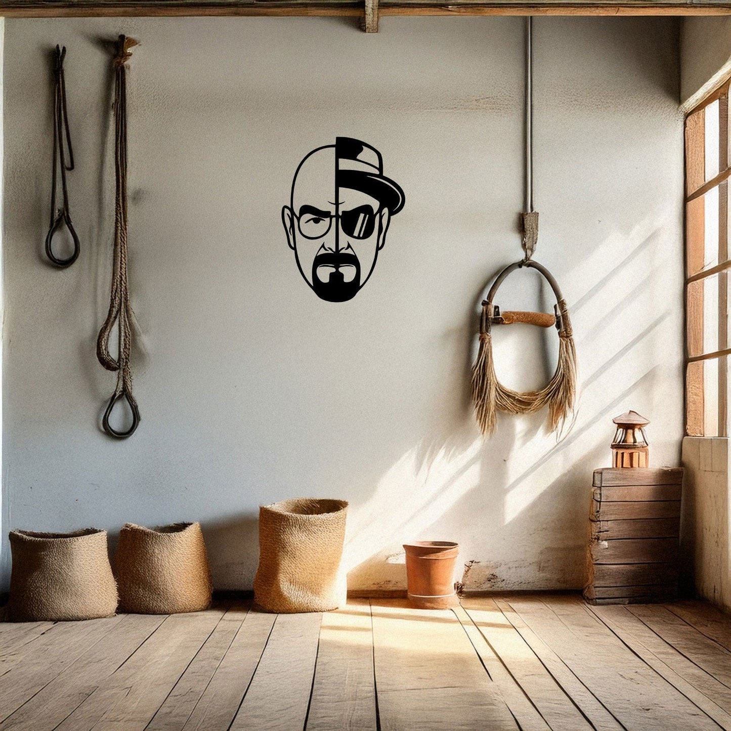 Walter White Metal Wall Art - Black Laser Cut Breaking Bad Decor, 3 Sizes for TV Show Fans & Unique Home Decoration