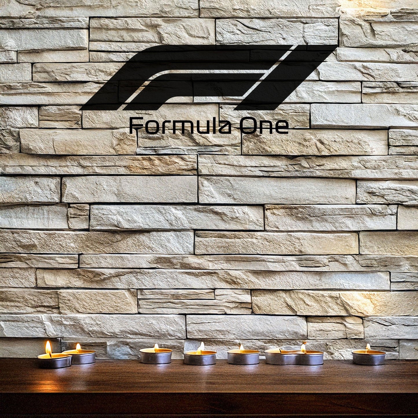 F1 Logo Laser Cut Metal Wall Art - Black Modern Decor in 3 Sizes, Gift for Formula 1 Fans
