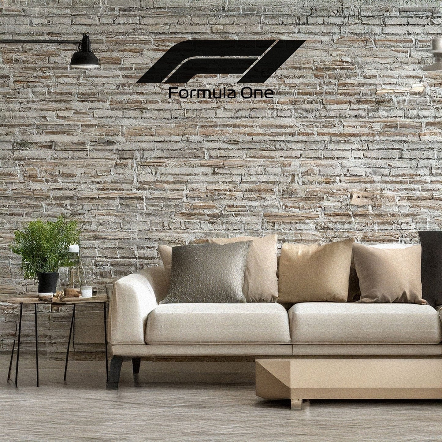 F1 Logo Laser Cut Metal Wall Art - Black Modern Decor in 3 Sizes, Gift for Formula 1 Fans