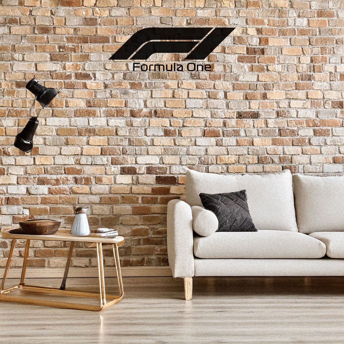 F1 Logo Laser Cut Metal Wall Art - Black Modern Decor in 3 Sizes, Gift for Formula 1 Fans