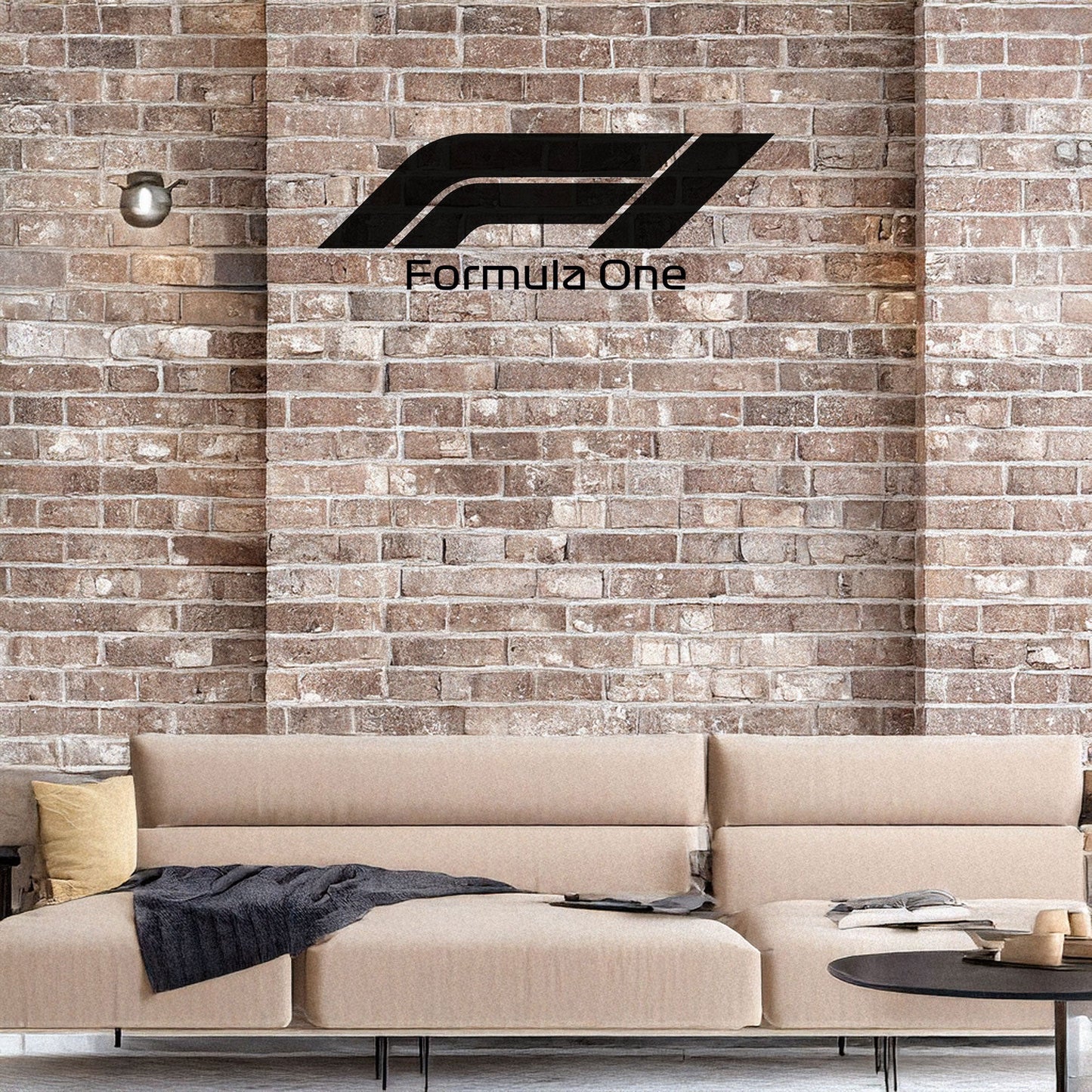F1 Logo Laser Cut Metal Wall Art - Black Modern Decor in 3 Sizes, Gift for Formula 1 Fans