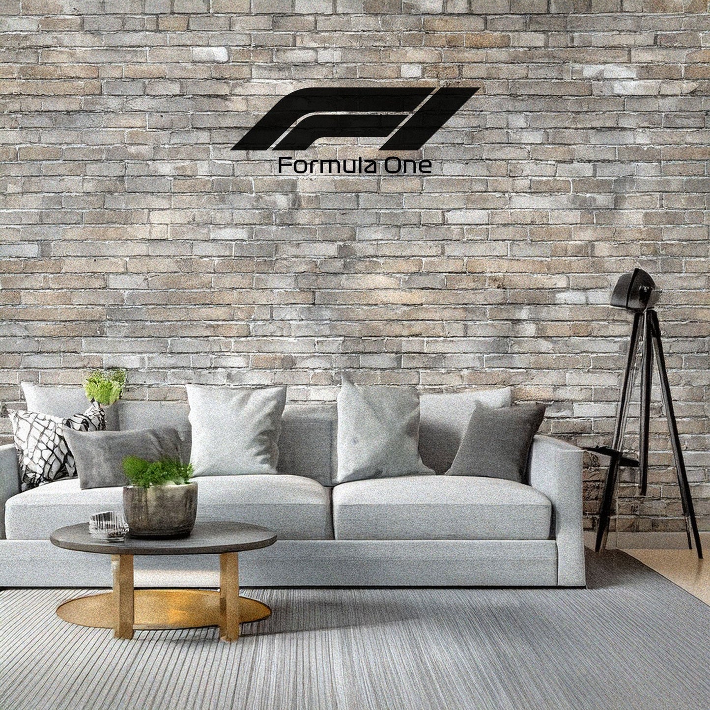 F1 Logo Laser Cut Metal Wall Art - Black Modern Decor in 3 Sizes, Gift for Formula 1 Fans