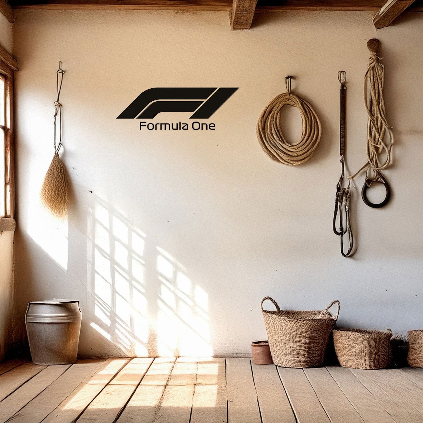 F1 Logo Laser Cut Metal Wall Art - Black Modern Decor in 3 Sizes, Gift for Formula 1 Fans